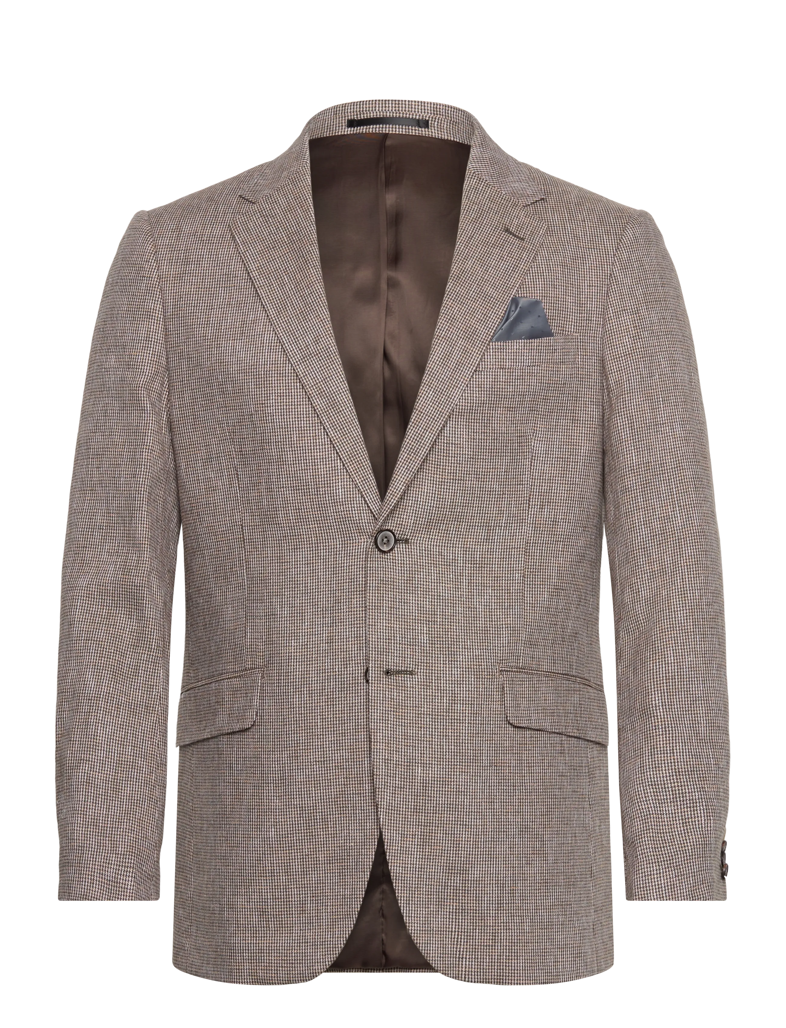 Lindbergh Black Linen blend houndstooth blazer - Clothing - DK SAND MIX / brown