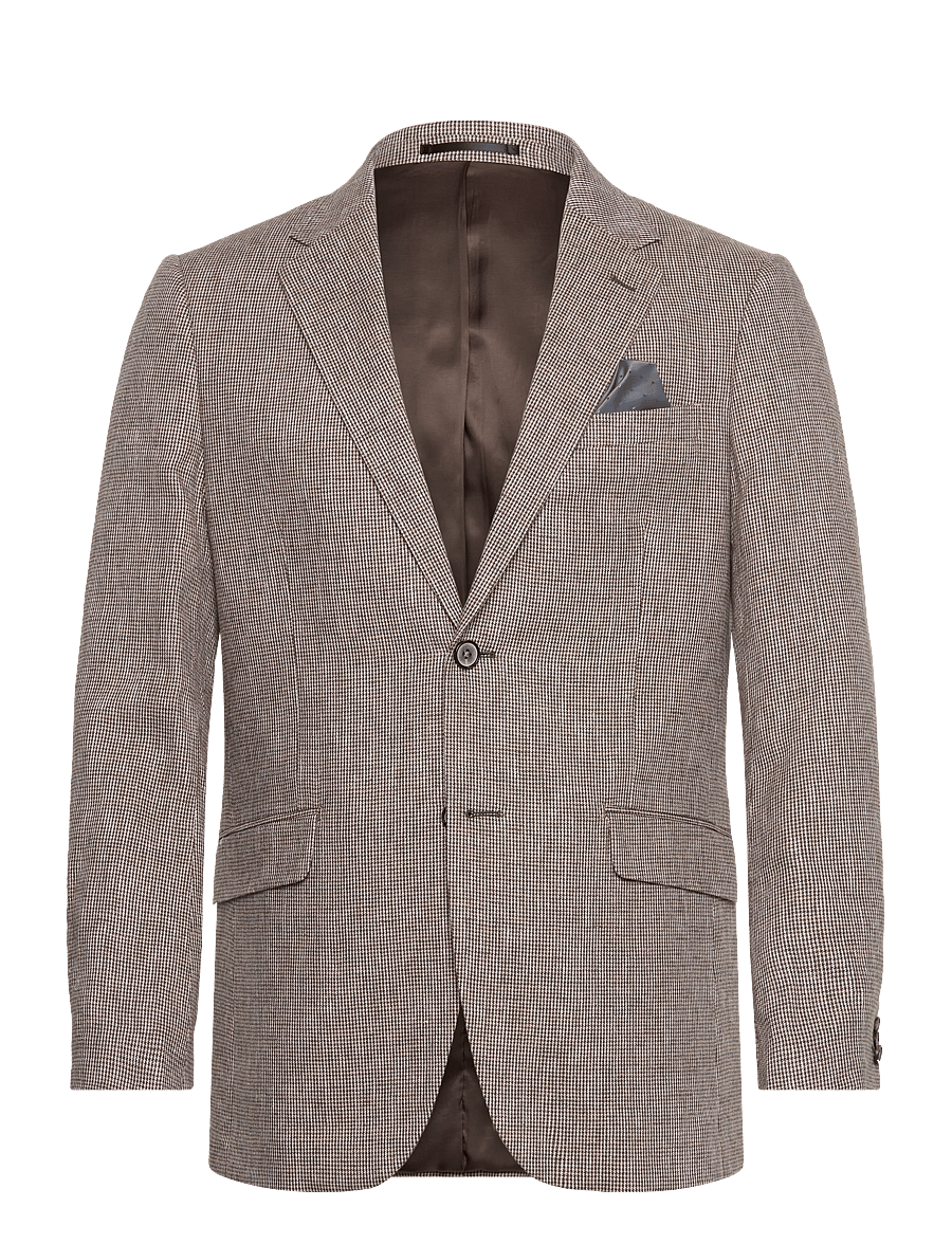 Lindbergh Black - Linen blend houndstooth blazer - einreiher - dk sand mix - 0