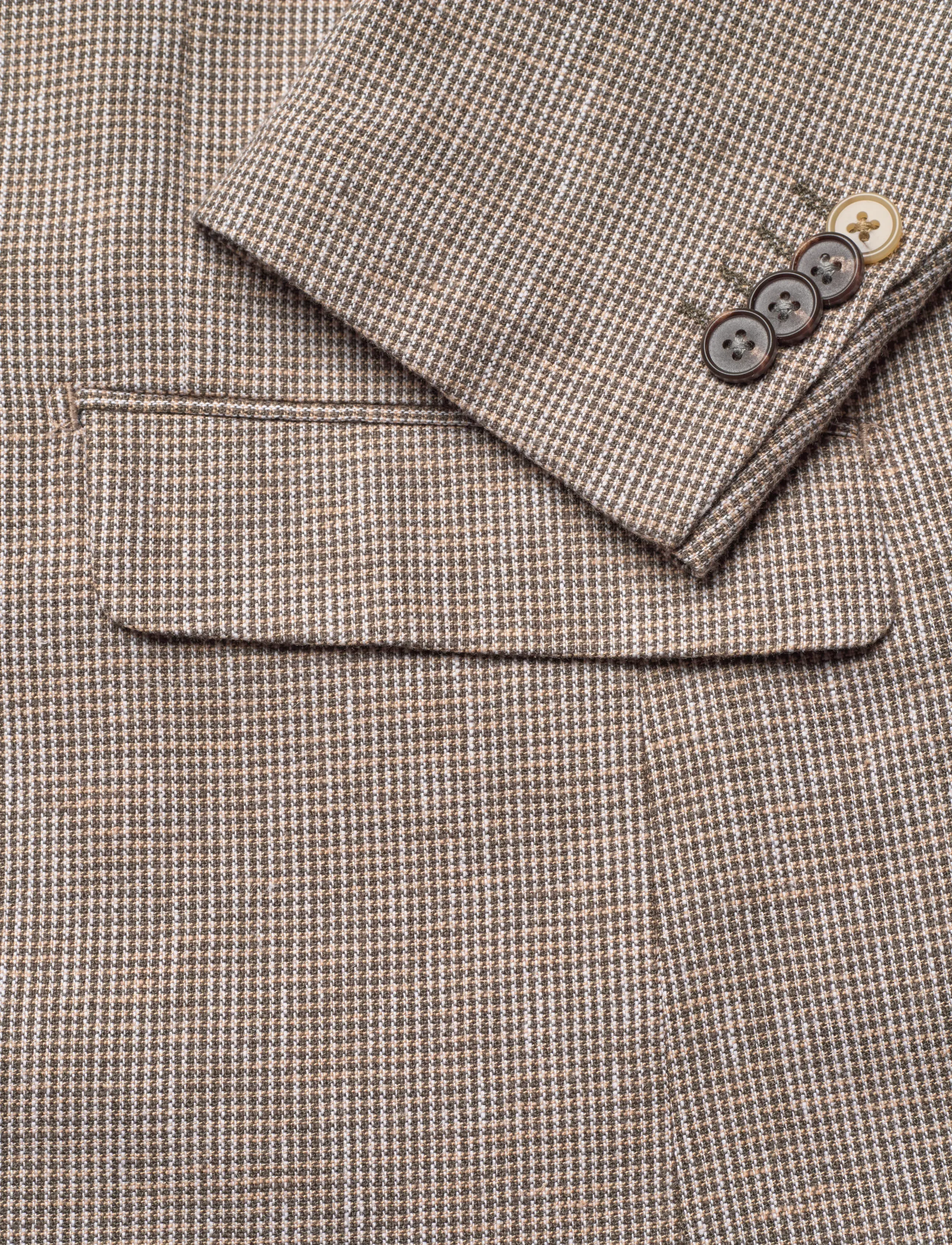 Lindbergh Black - Linen blend houndstooth blazer - einreiher - dk sand mix - 3