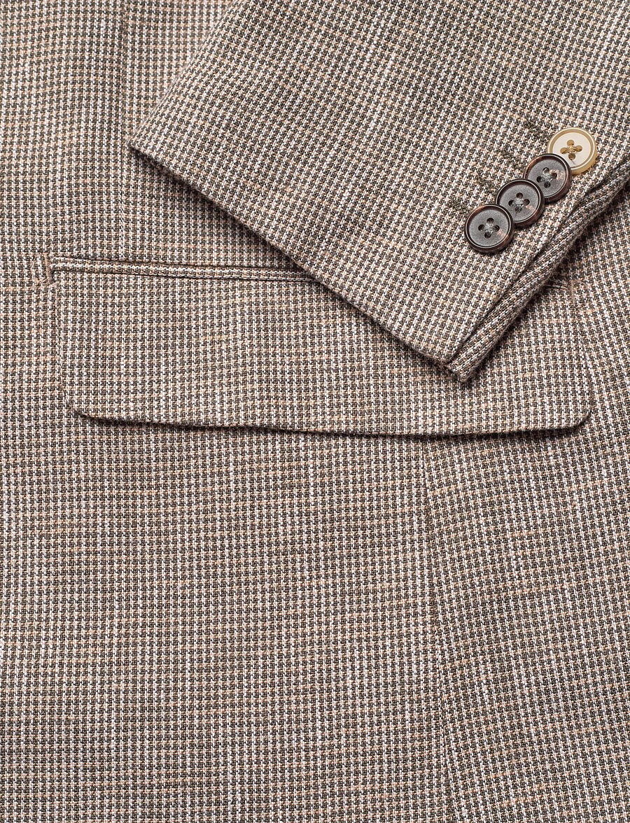 Lindbergh Black - Linen blend houndstooth blazer - einreiher - dk sand mix - 3