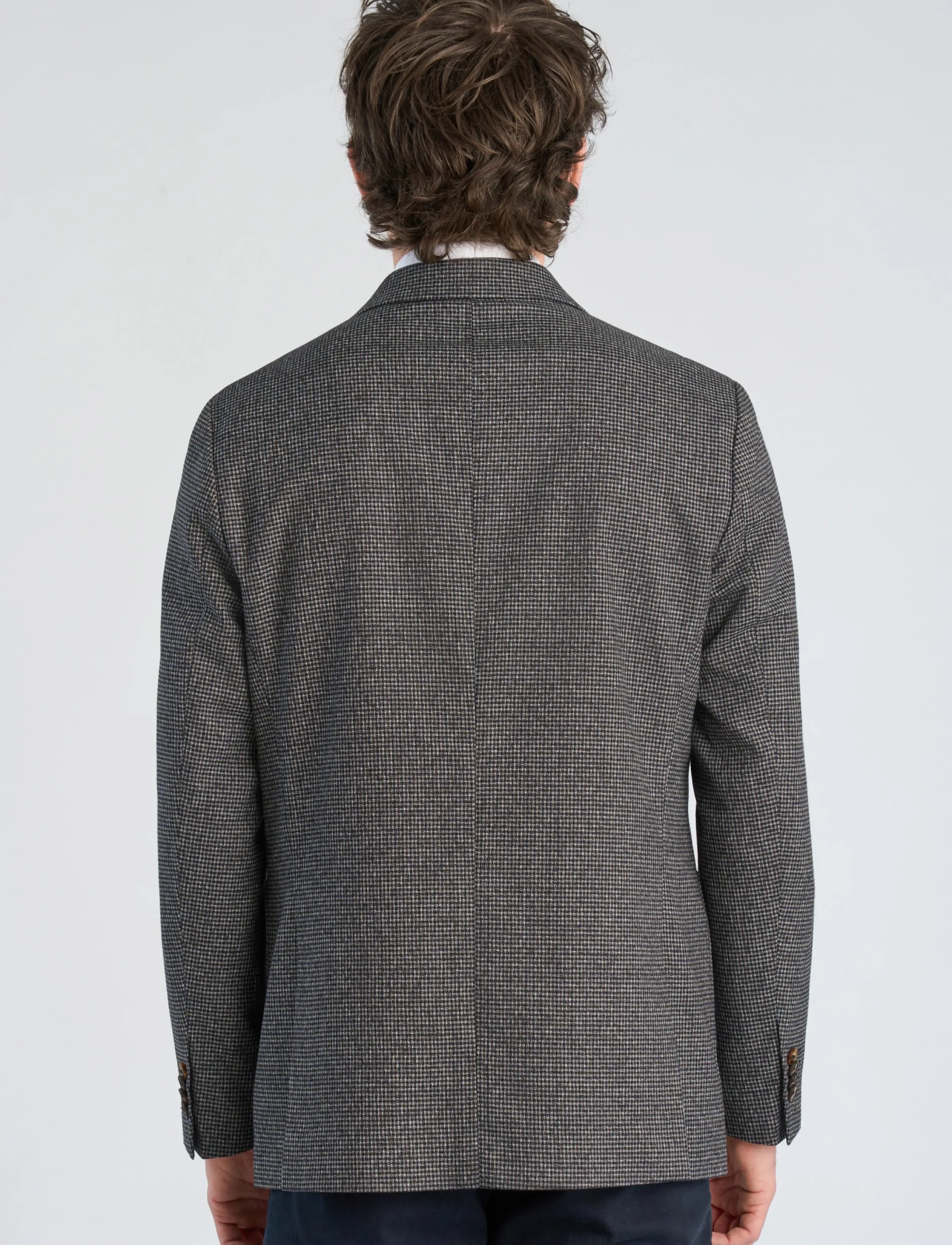 Lindbergh Black - Dobby check superflex unstructured blazer - enkeltradede blazere - brown mix - 4