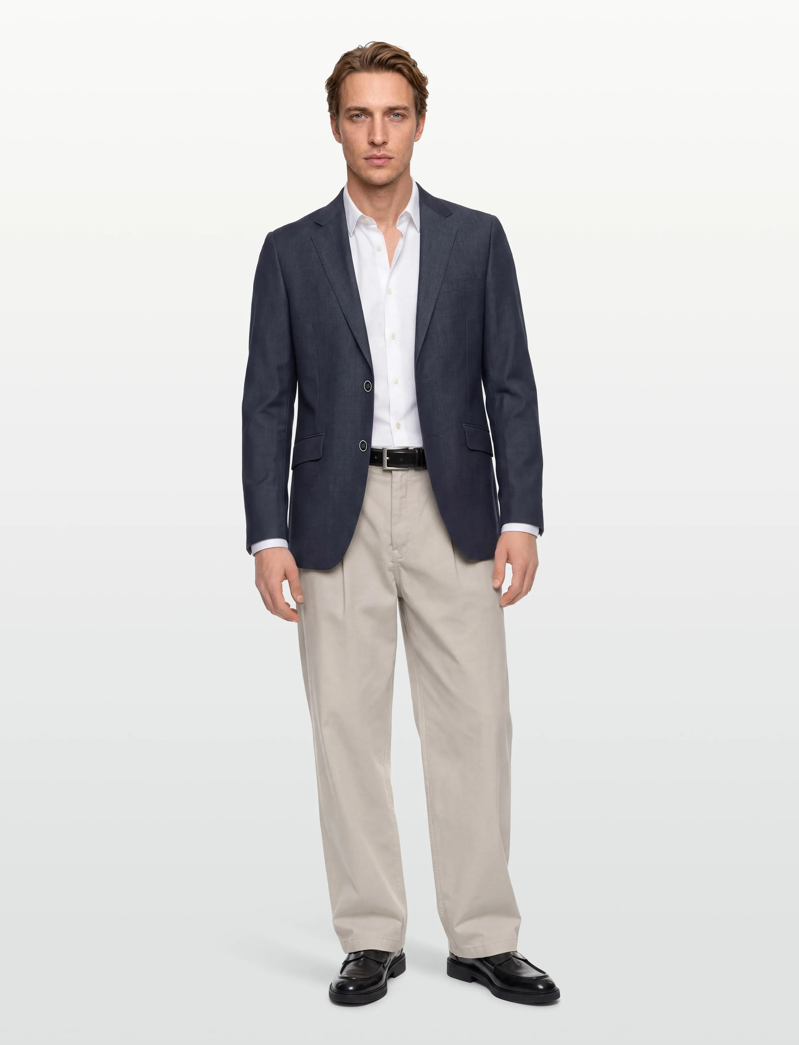 Lindbergh Black Superflex Blazer Combi, 48, Blazer, Marineblau - Single Breasted Männerswear