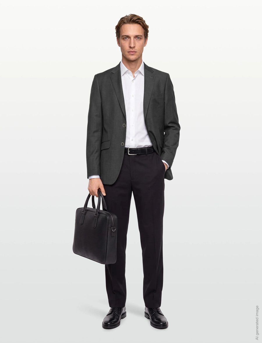 Lindbergh Black - Superflex blazer - combi - enkelknäppta kavajer - grey mel - 0