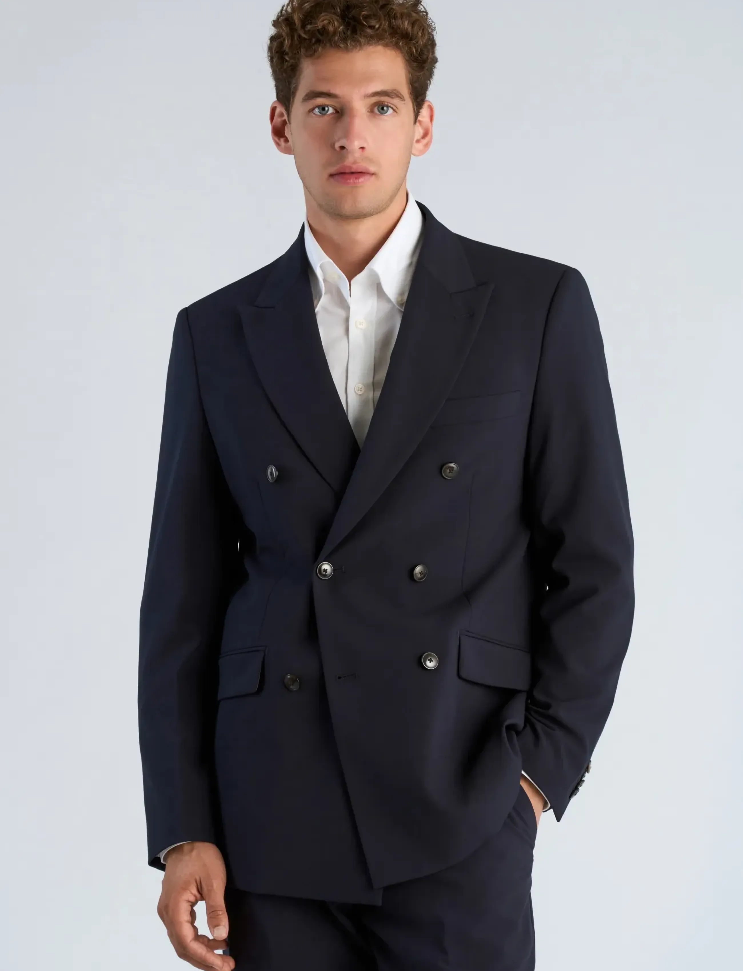 Lindbergh Black - Superflex DB blazer - double breasted blazers - navy - 3