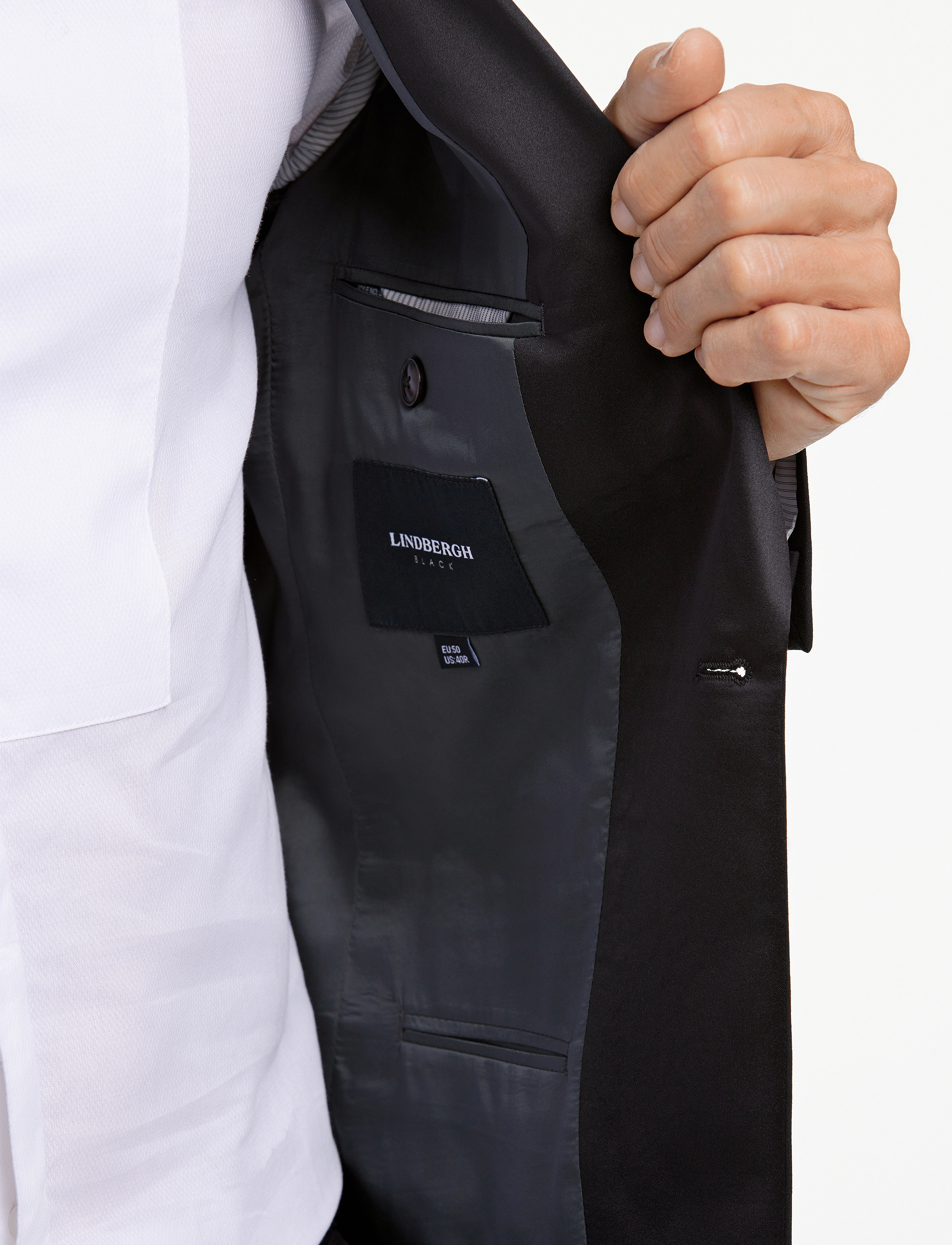 Lindbergh Black Superflex tuxedo blazer - Anzüge & Sakkos - BLACK / black