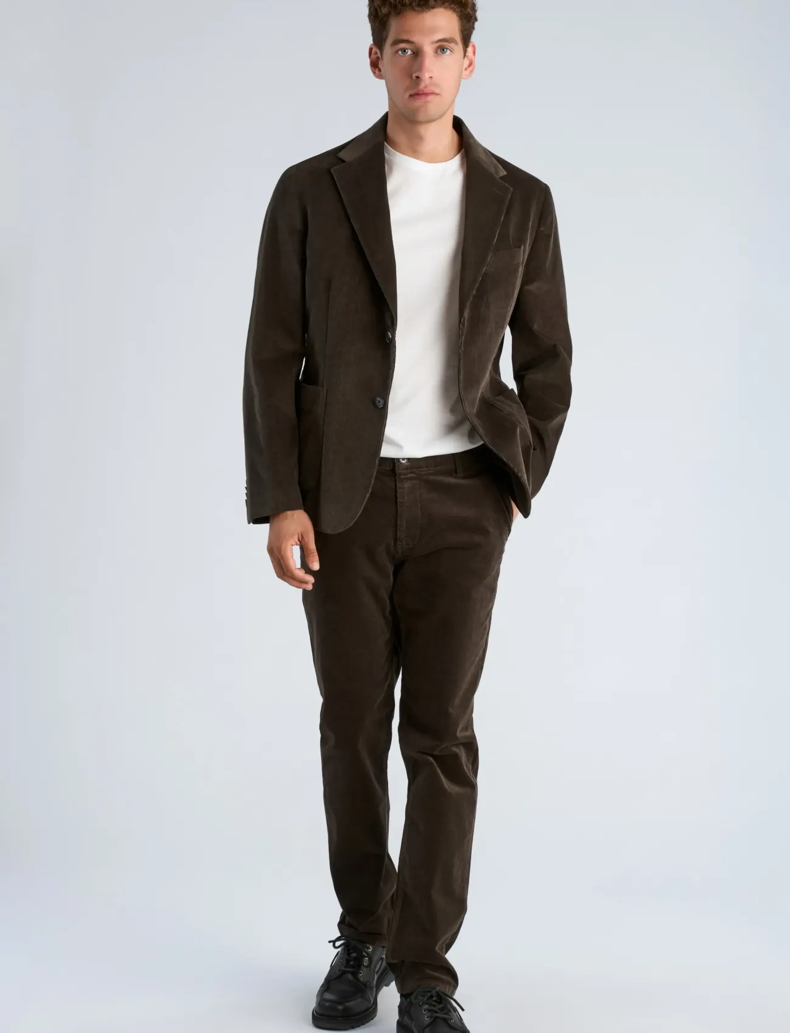 Lindbergh Black 1927: Superflex cashmere touch corduroy half lined blazer - Shop efter anledning - BLACK OLIVE / khaki/green
