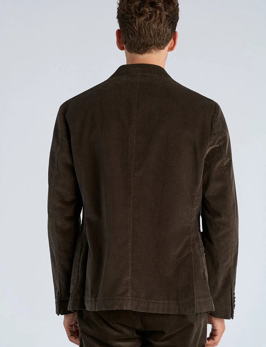 Lindbergh Black - 1927: Superflex cashmere touch corduroy half lined blazer - enkeltradede blazere - black olive - 4