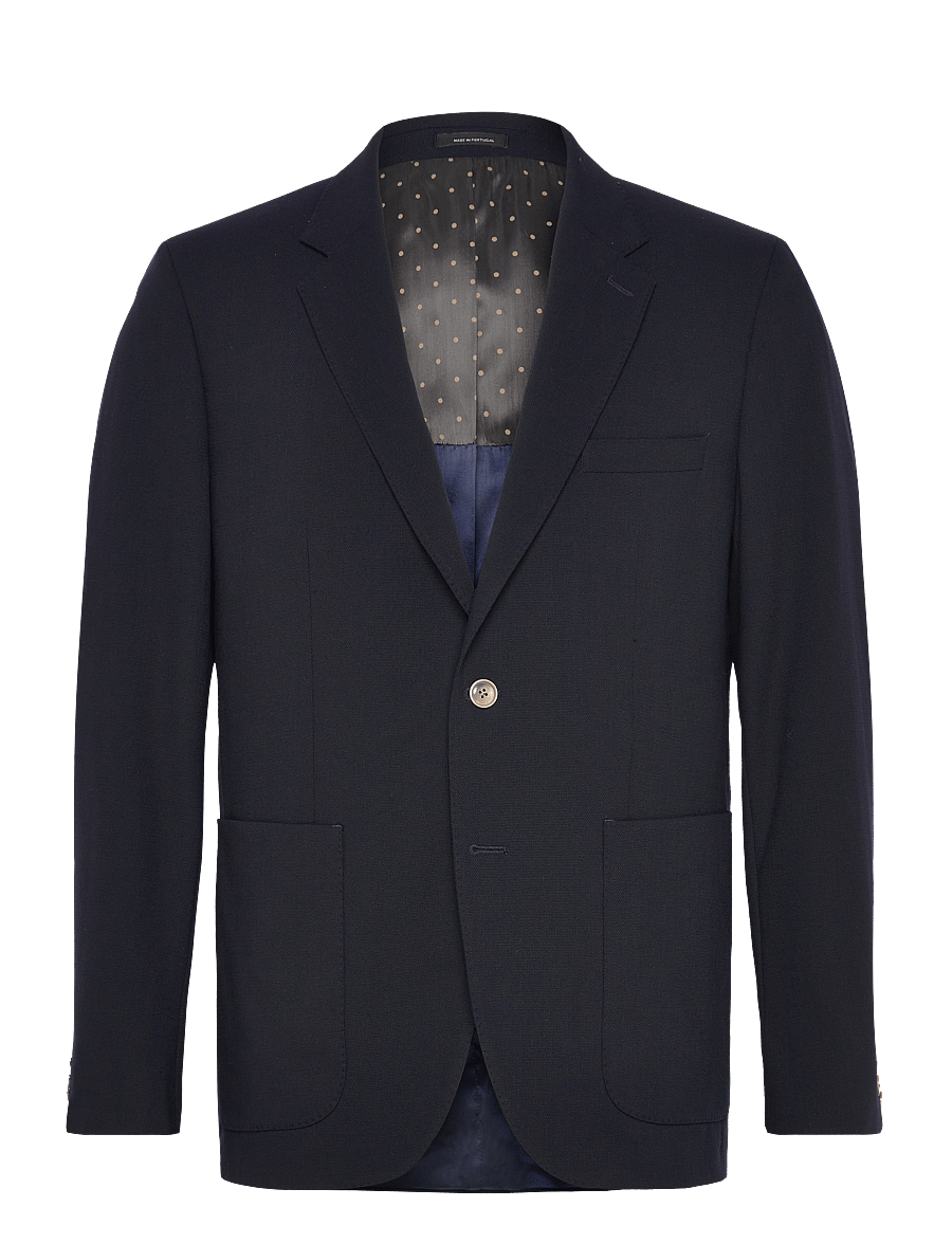 Lindbergh Black - Wool mix superflex blazer - single breasted blazers - navy - 0