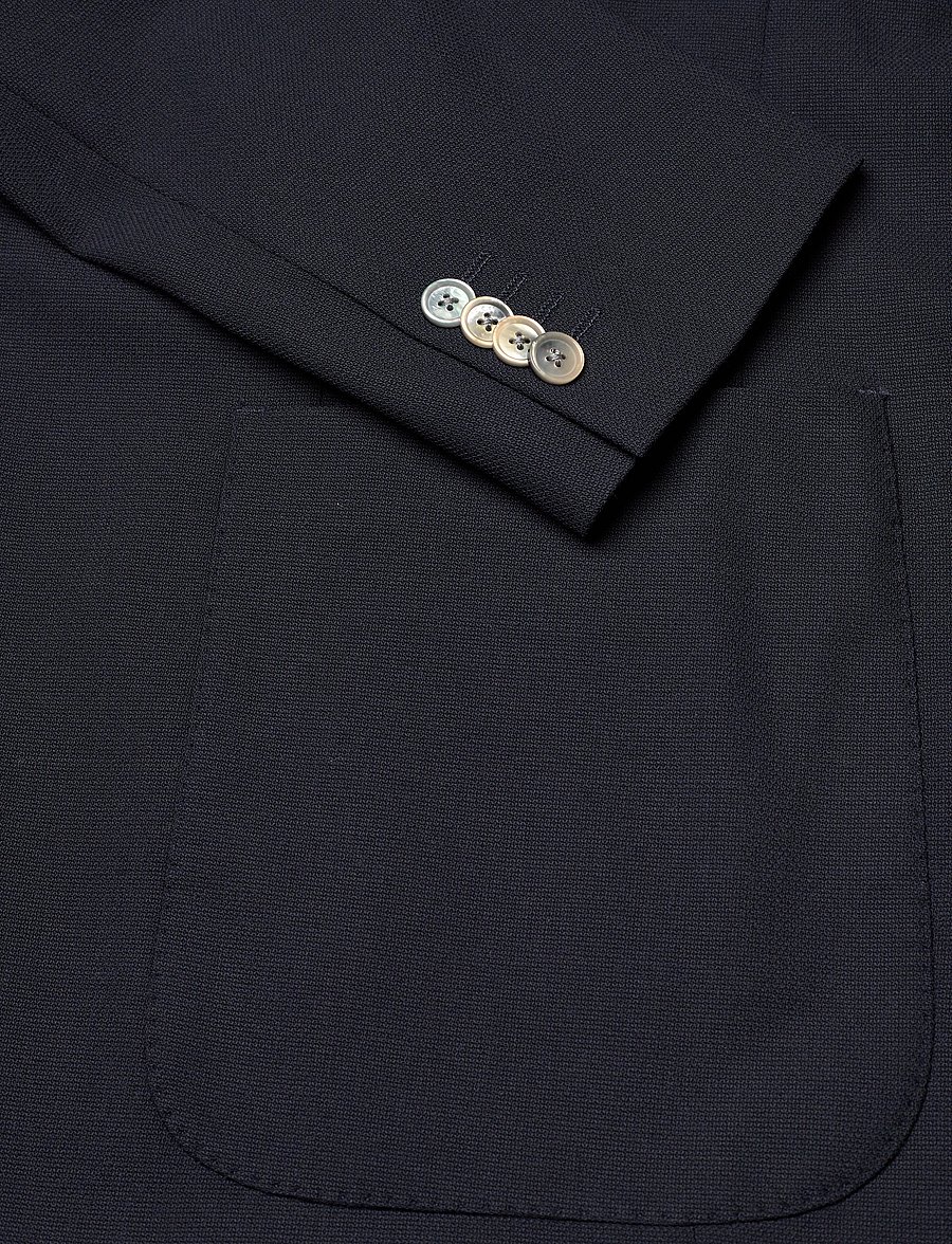Lindbergh Black - Wool mix superflex blazer - single breasted blazers - navy - 3