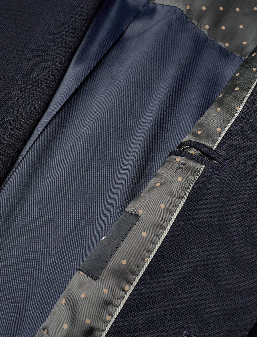Lindbergh Black - Wool mix superflex blazer - single breasted blazers - navy - 4