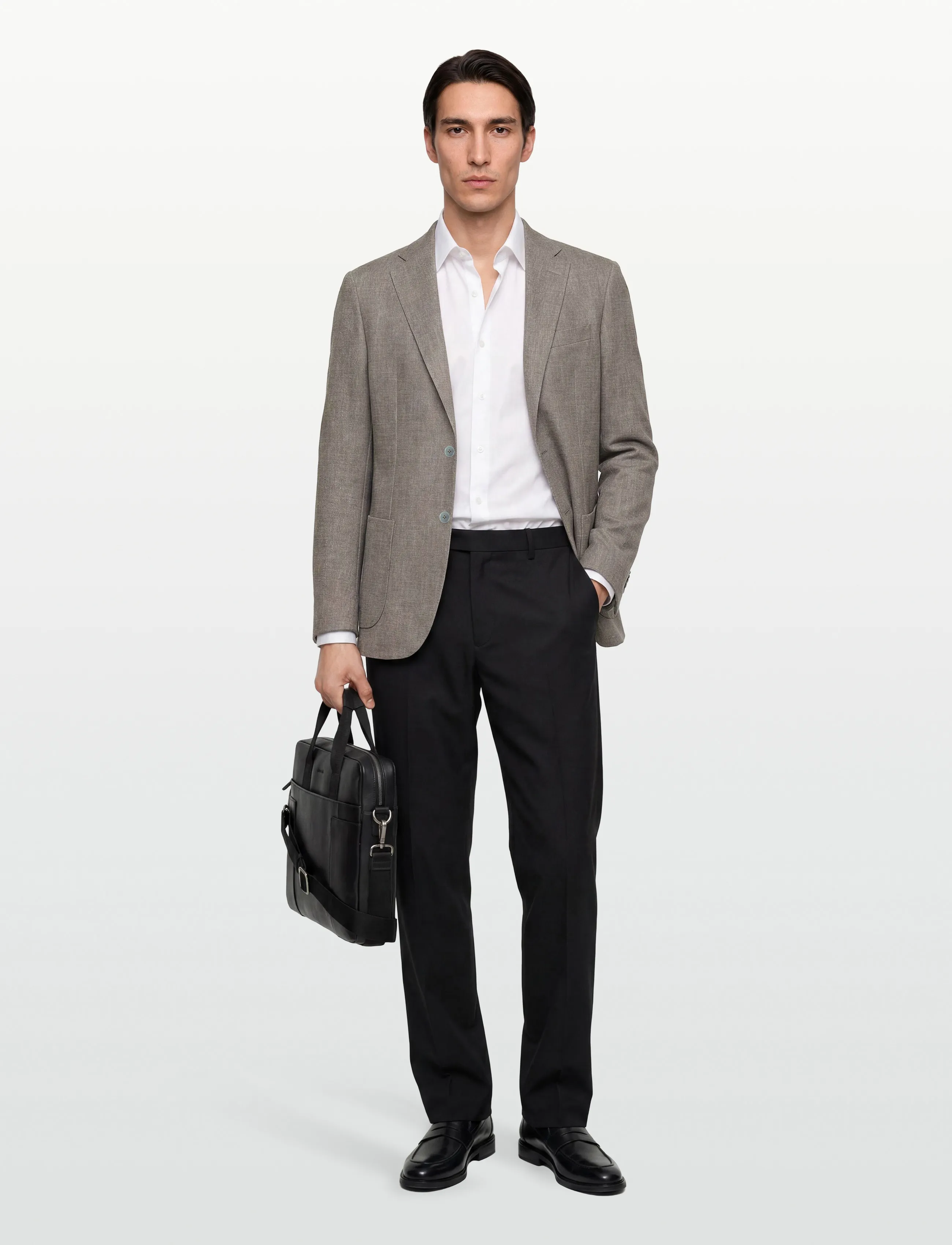 Lindbergh Black - Superflex half lined blazer - enkelknäppta kavajer - lt army mel - 0