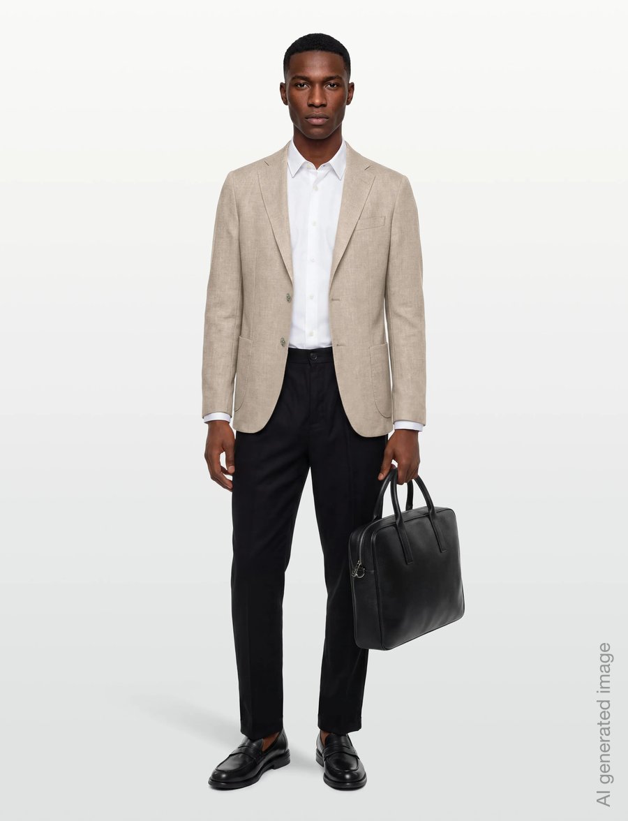 Lindbergh Black - Superflex half lined blazer - Üherealised pintsakud - lt sand mel - 0