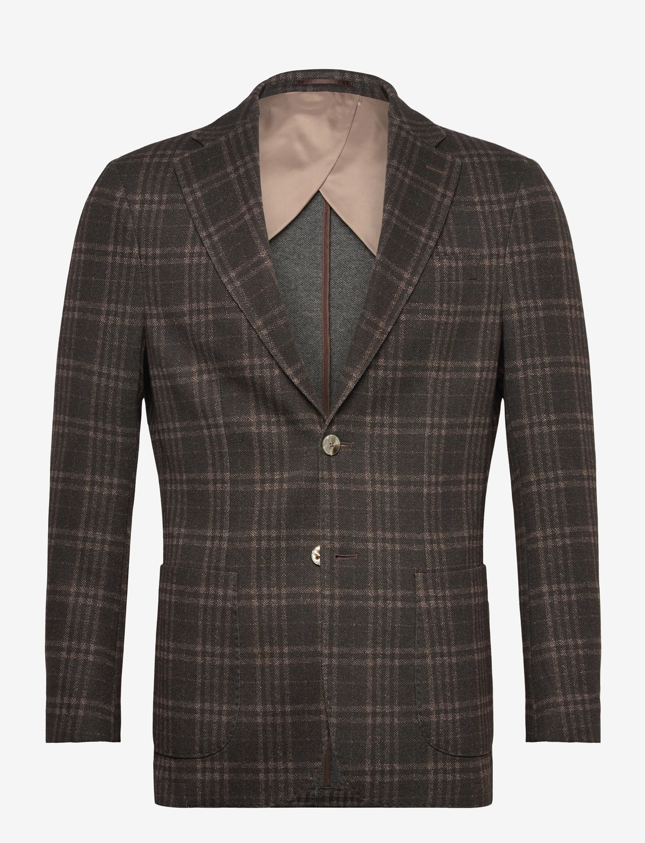 Lindbergh Black - Superflex half lined check blazer - Ühe rinnatisega pintsakud - brown mel - 0