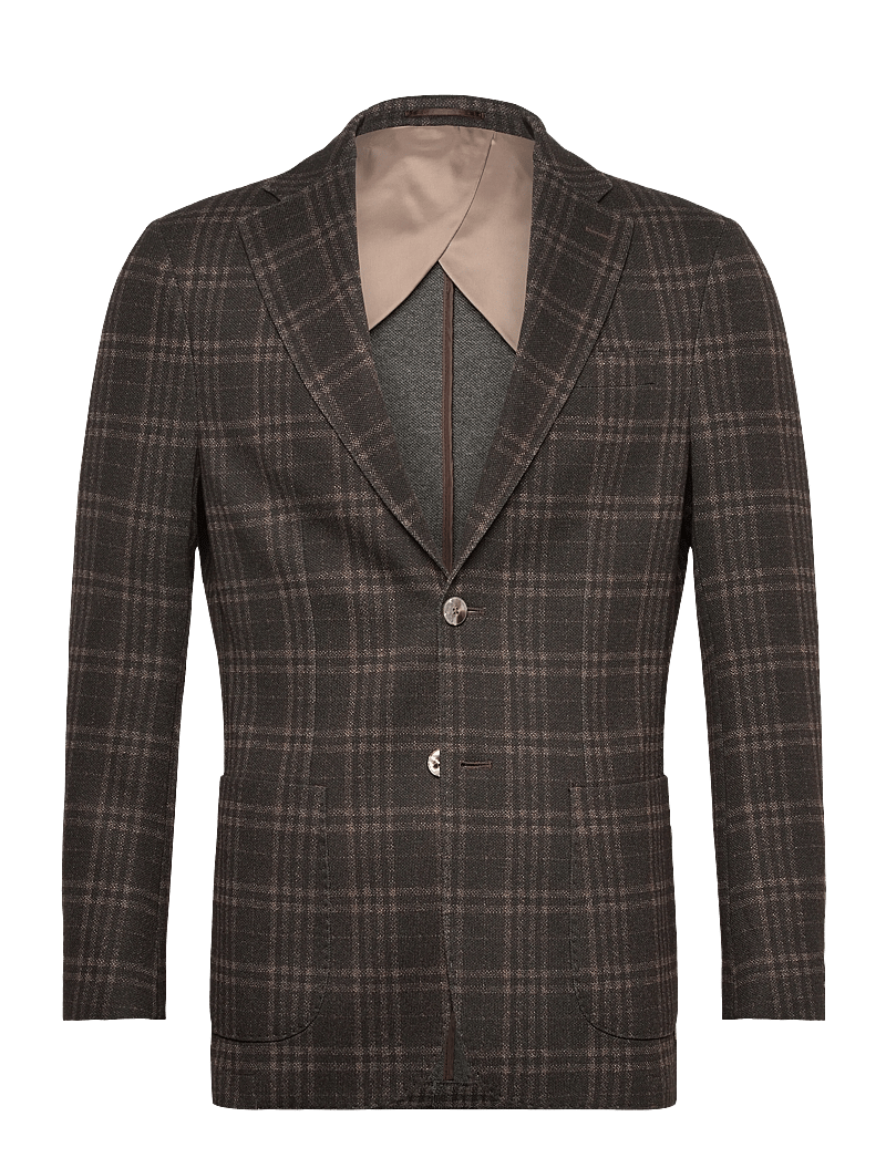 Lindbergh Black - Superflex half lined check blazer - Ühe rinnatisega pintsakud - brown mel - 0