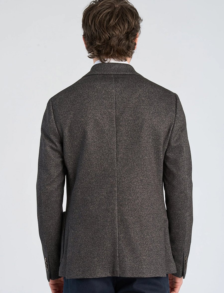 Lindbergh Black - 1927: Superflex half lined blazer - enkeltradede blazere - dk brown mel - 4