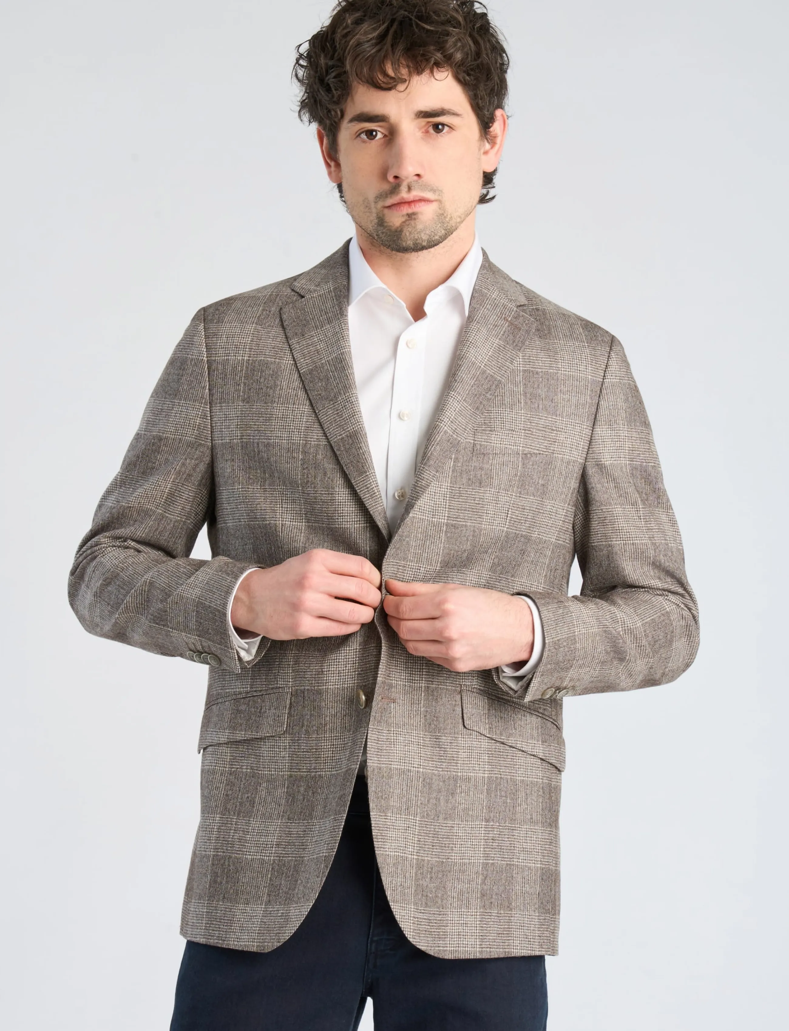 Lindbergh Black - 1927: cashmere blend blazer - enkeltradede blazere - dk sand mix - 3