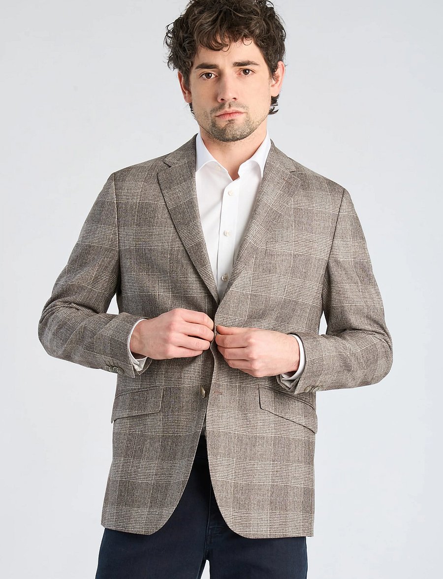 Lindbergh Black - 1927: cashmere blend blazer - enkeltradede blazere - dk sand mix - 3