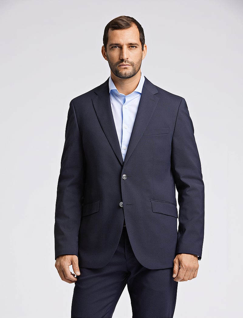 Lindbergh Black - Technical micro check superflex bla - enkeltradede blazere - dk blue mix - 0