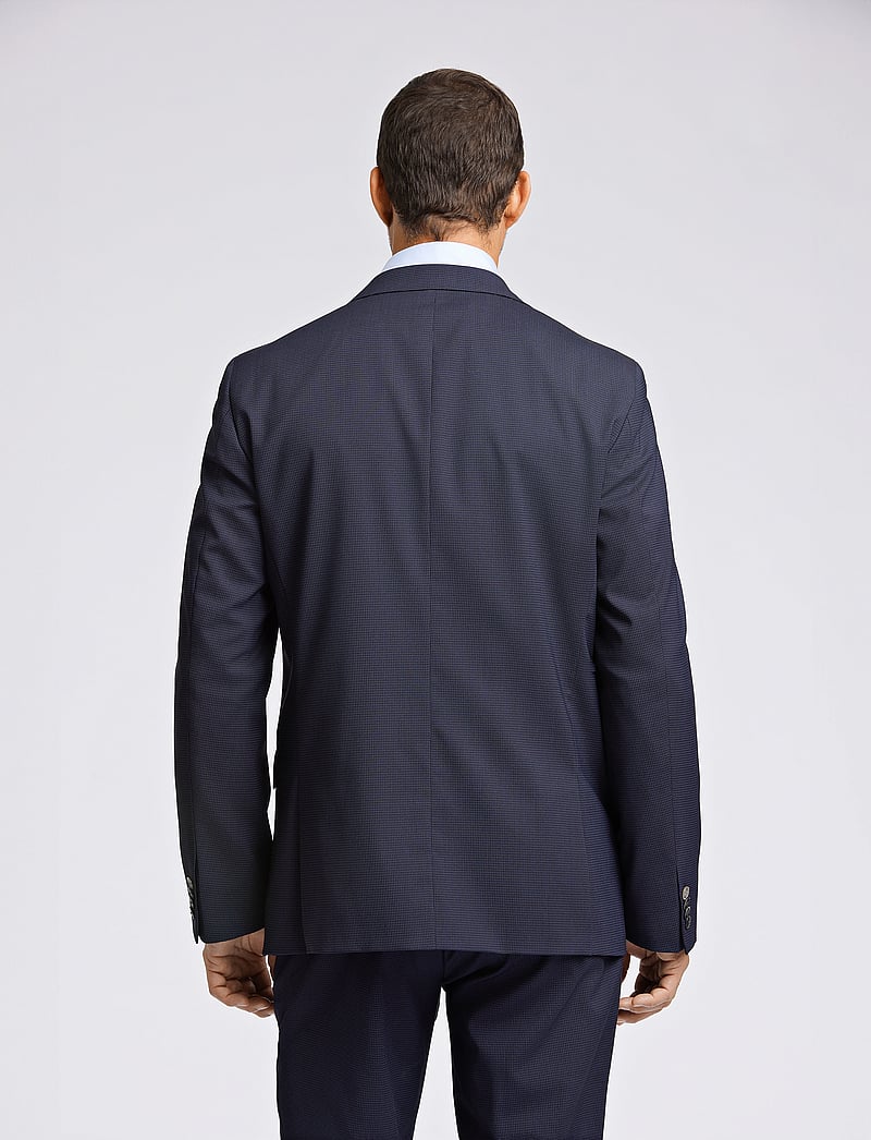 Lindbergh Black - Technical micro check superflex bla - enkeltradede blazere - dk blue mix - 3