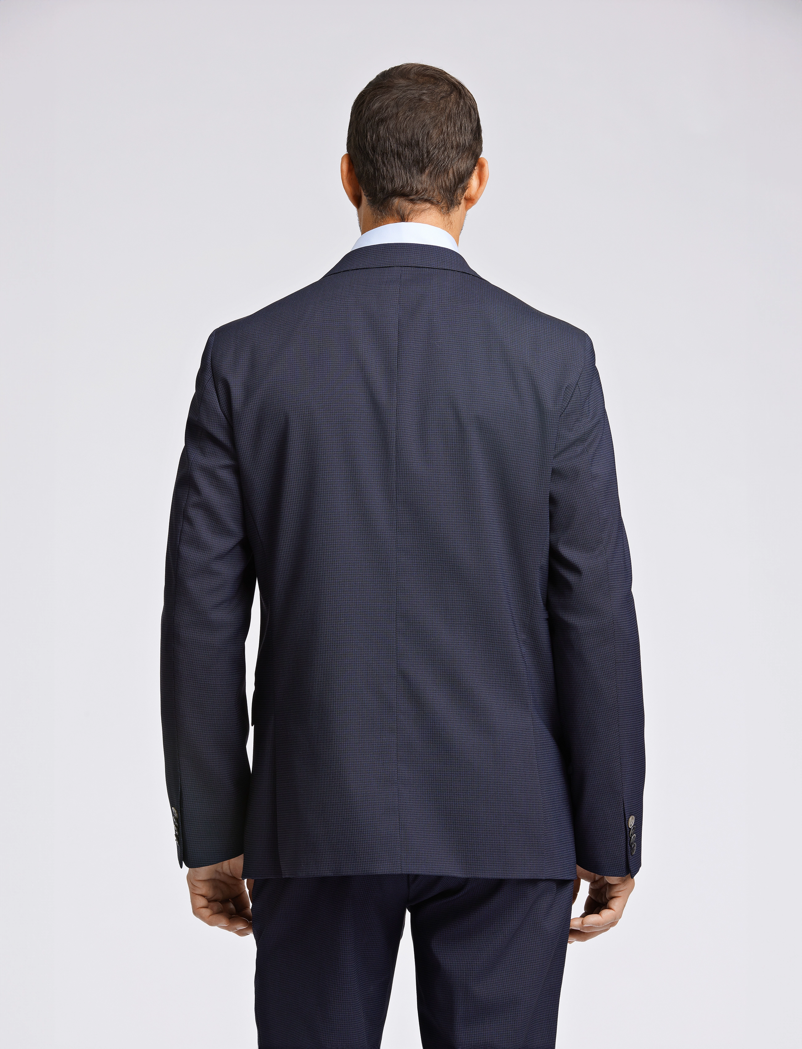 Lindbergh Black - Technical micro check superflex bla - single breasted blazers - dk blue mix - 3
