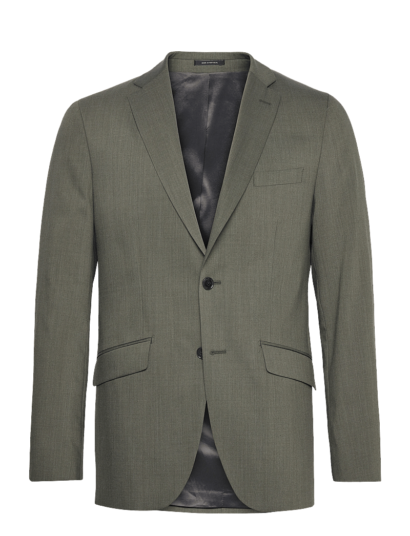 Lindbergh Black - Technical stretch blazer - combi suit - einreiher - army mel - 0