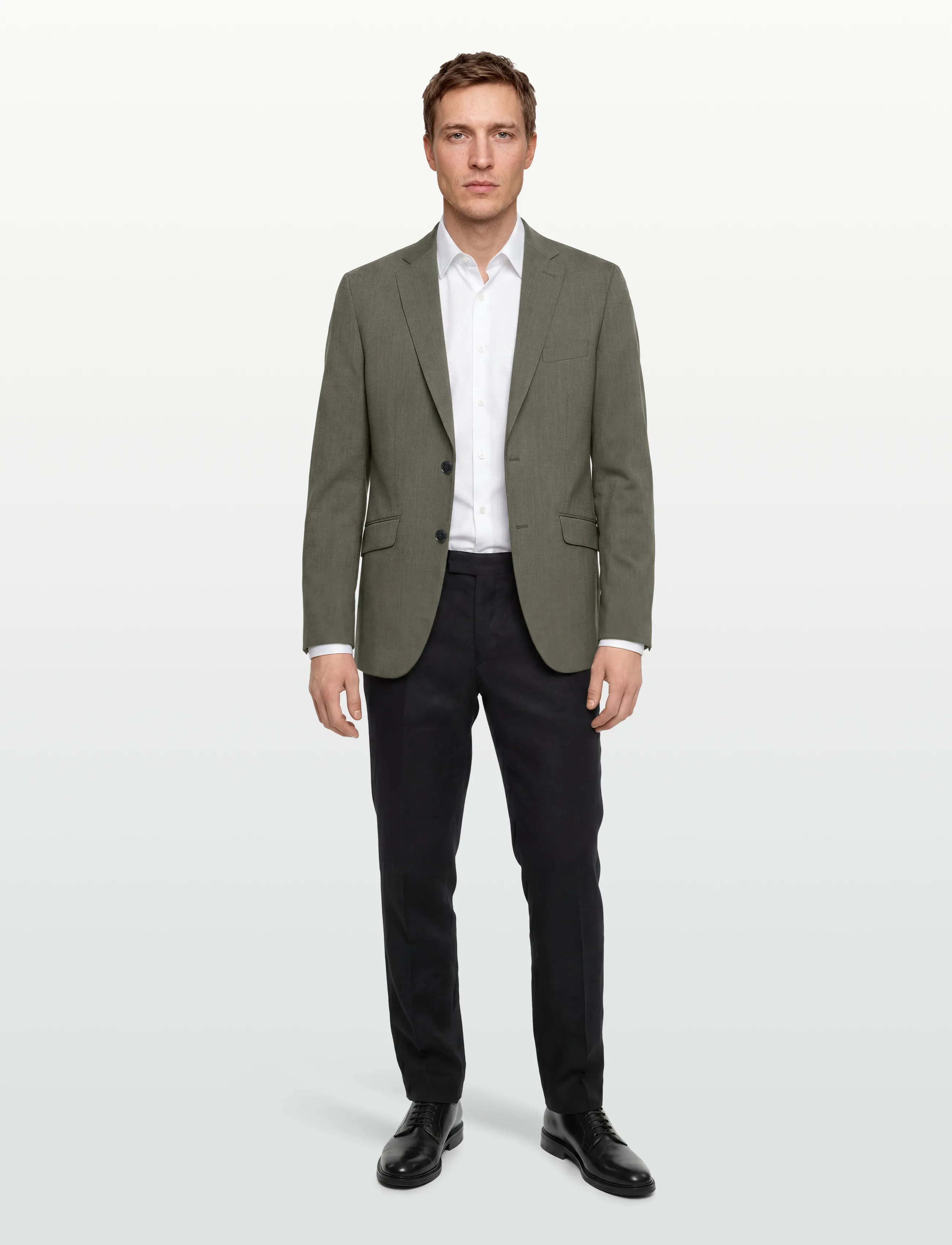 Lindbergh Black Technical Stretch Blazer Combi Su, 48, Blazer, Khakigrün - Single Breasted Männerswear