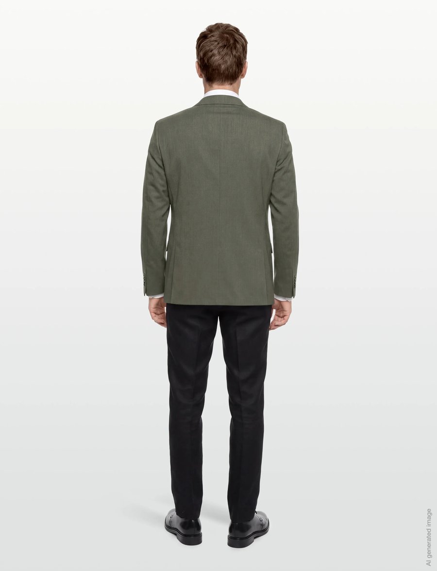 Lindbergh Black - Technical stretch blazer - combi suit - einreiher - army mel - 4