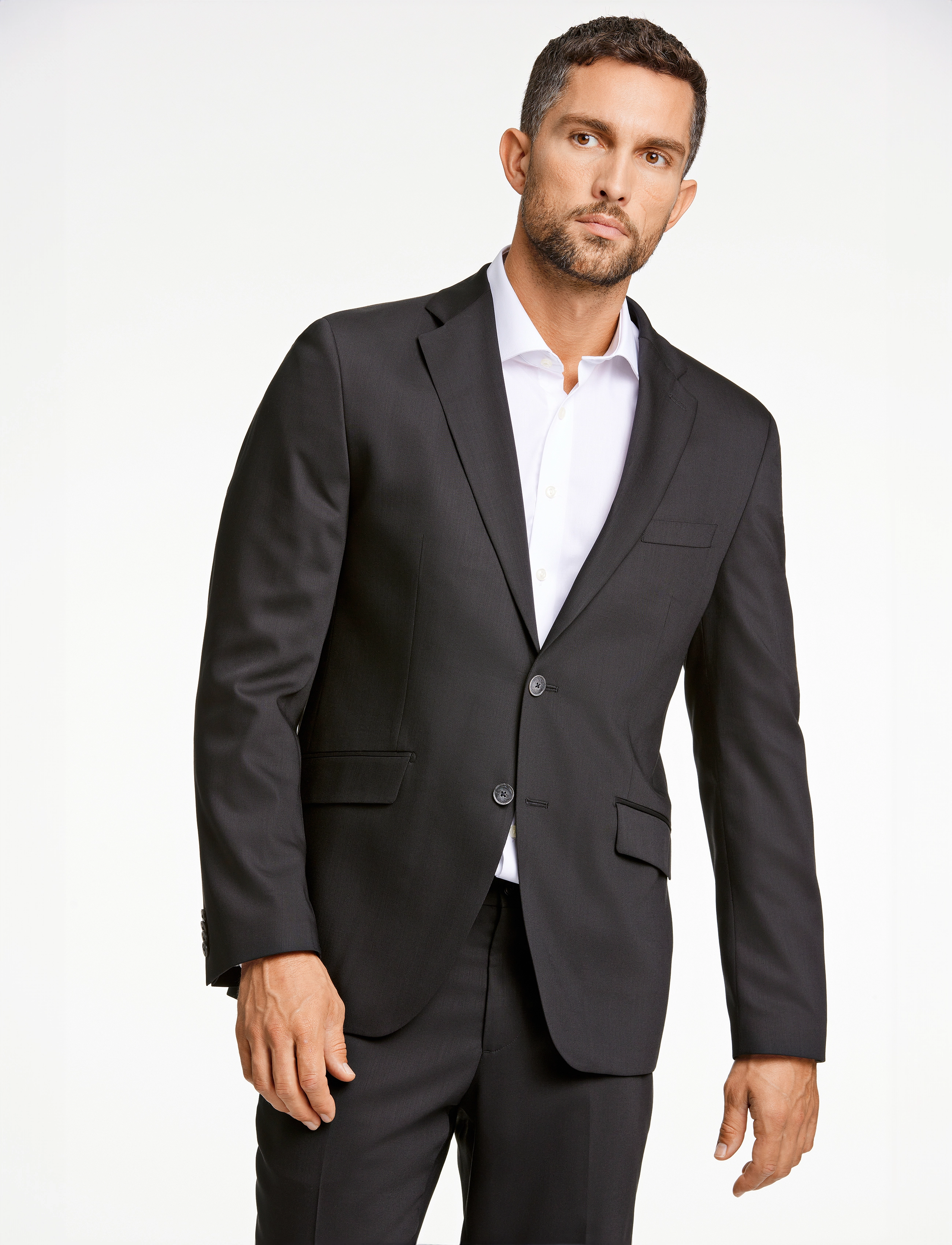 Lindbergh Black Technical Stretch Blazer - Combi Su, 54, Black, Blazere > Enkeltradede Blazere, Herre