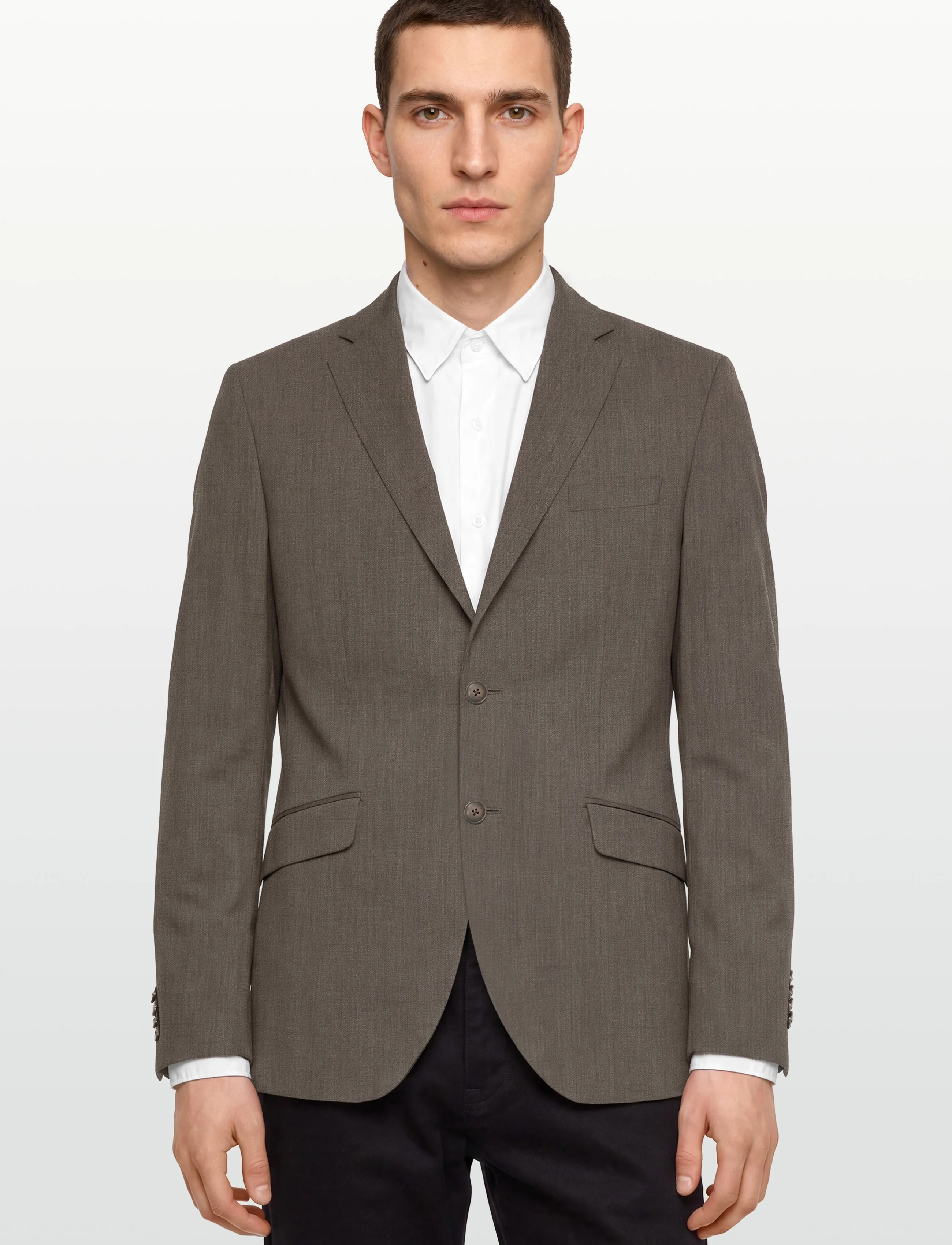 Lindbergh Black - Technical stretch blazer - combi suit - blazers met enkele rij knopen - dk sand mel - 3