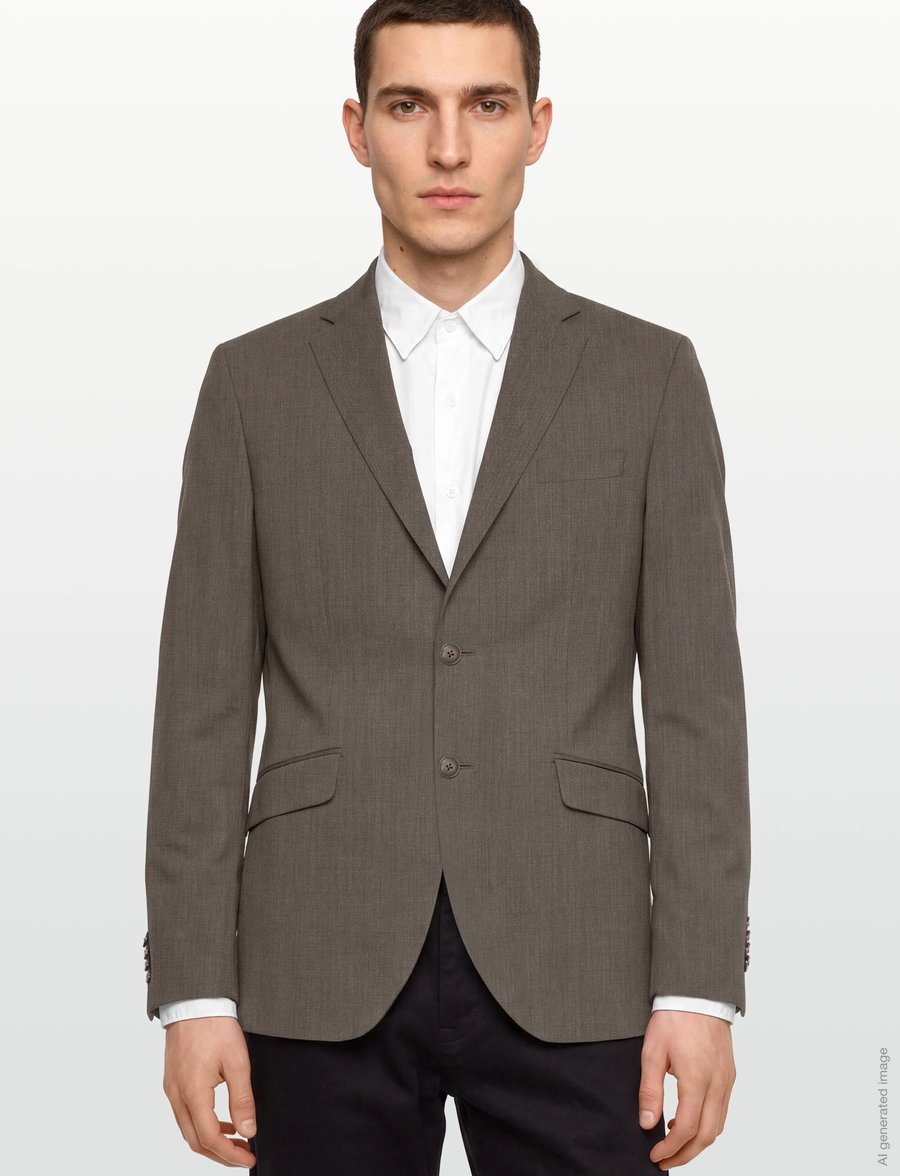 Lindbergh Black - Technical stretch blazer - combi suit - blazers met enkele rij knopen - dk sand mel - 3
