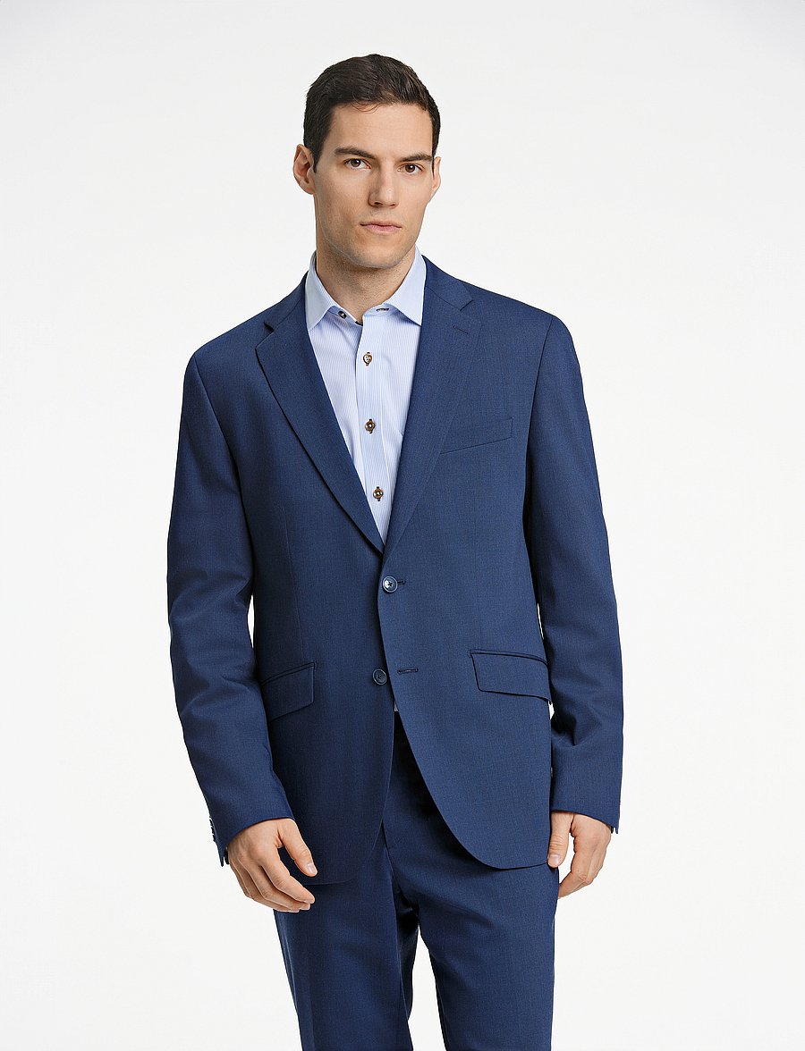 Lindbergh Black - Technical stretch blazer - combi suit - enkeltradede blazere - mid navy mel - 0