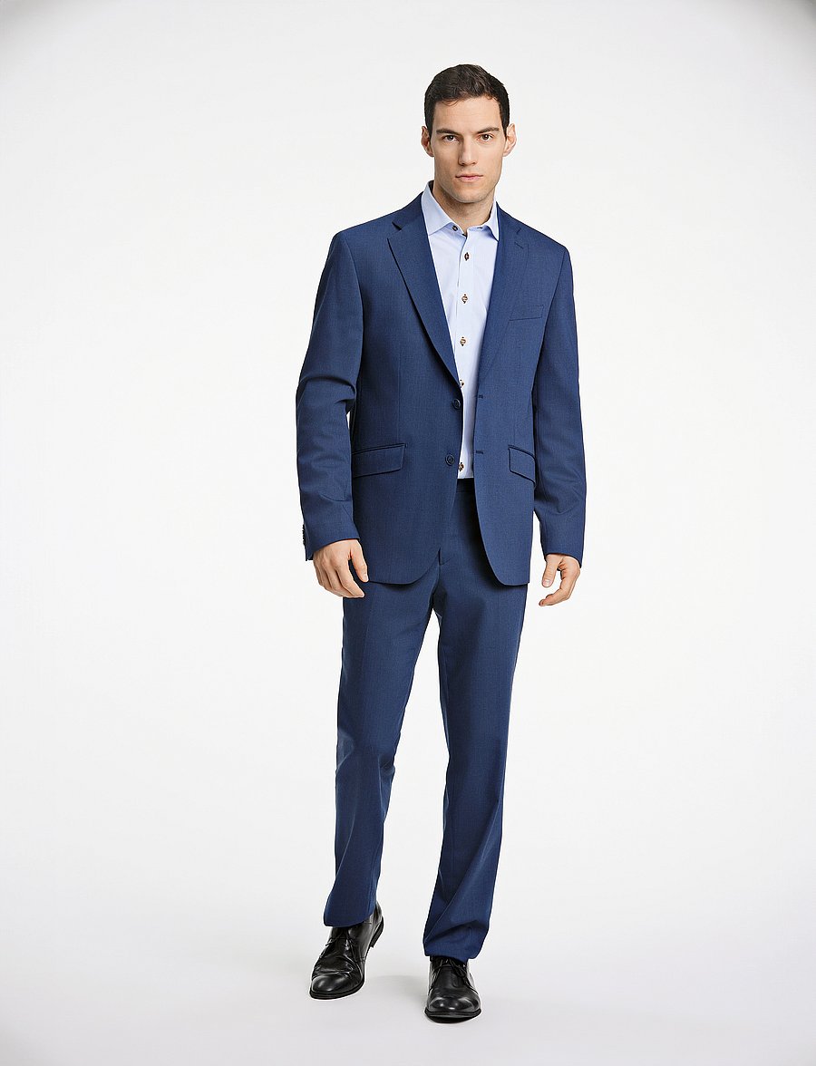 Lindbergh Black - Technical stretch blazer - combi suit - enkeltradede blazere - mid navy mel - 4