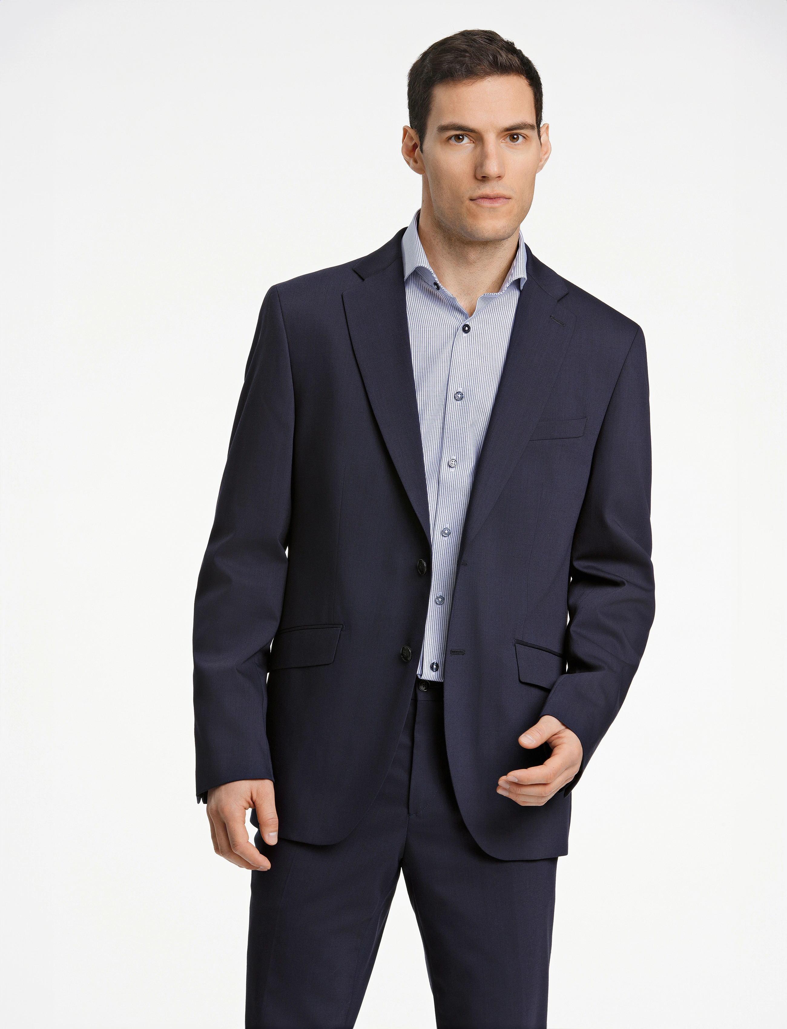 Lindbergh Black Technical Stretch Blazer Combi Su, 56, Blazer, Marineblau - Single Breasted Männerswear