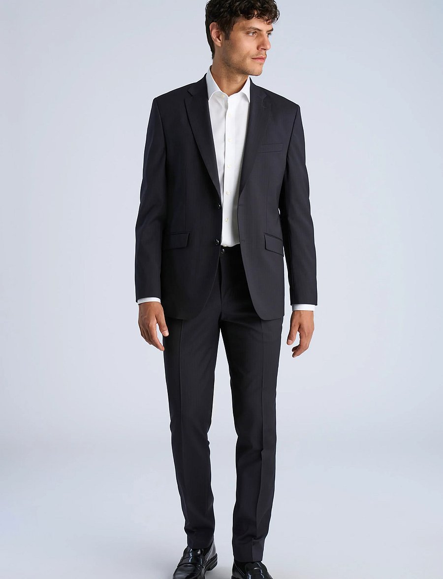 Lindbergh Black - Technical striped blazer - combi su - enkeltradede blazere - navy - 0