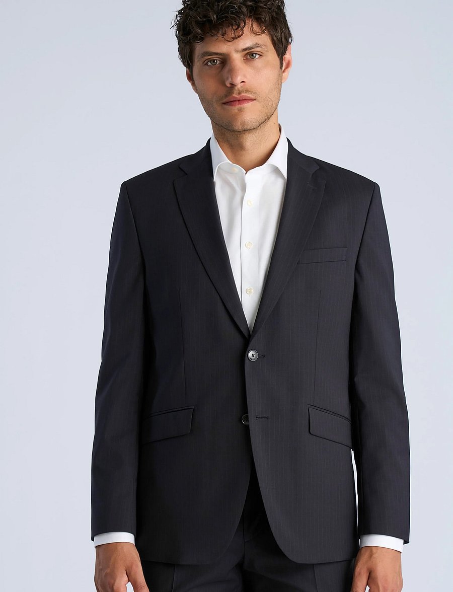Lindbergh Black - Technical striped blazer - combi su - enkeltradede blazere - navy - 3