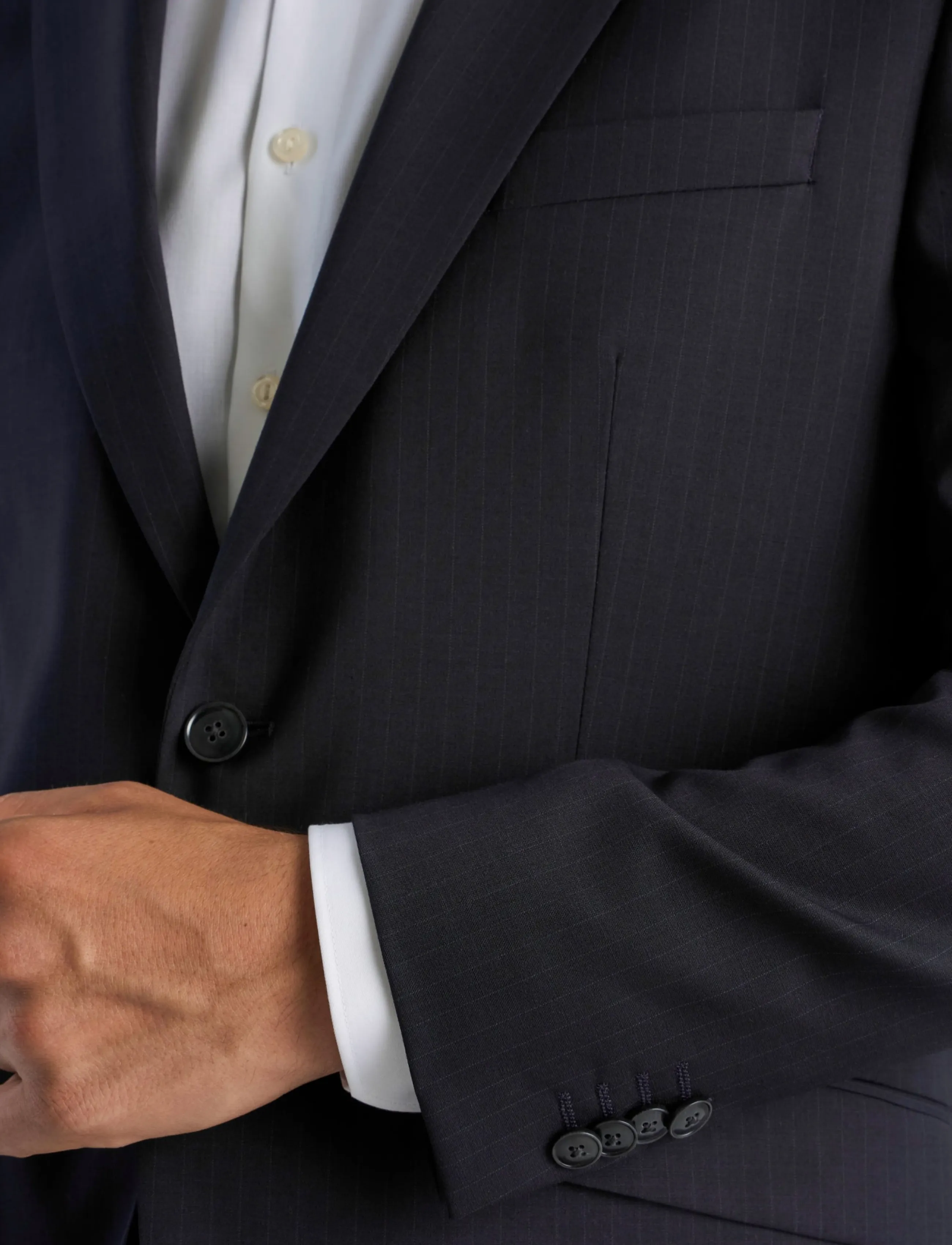 Lindbergh Black Technical Striped Blazer Combi Suit herr – bild 5