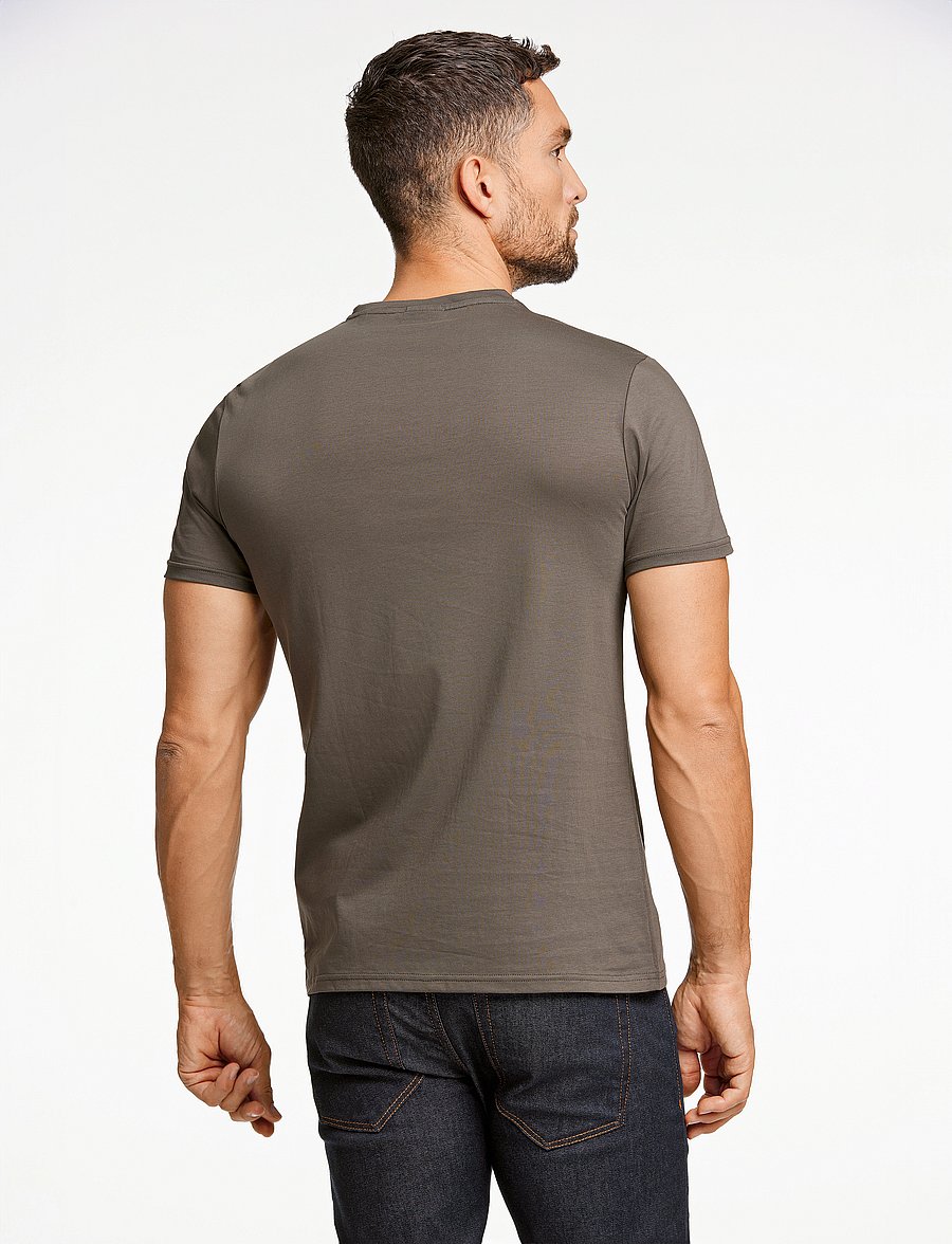 Lindbergh Black - Mercerized cotton tee S/S - kortærmede t-shirts - dk army - 3