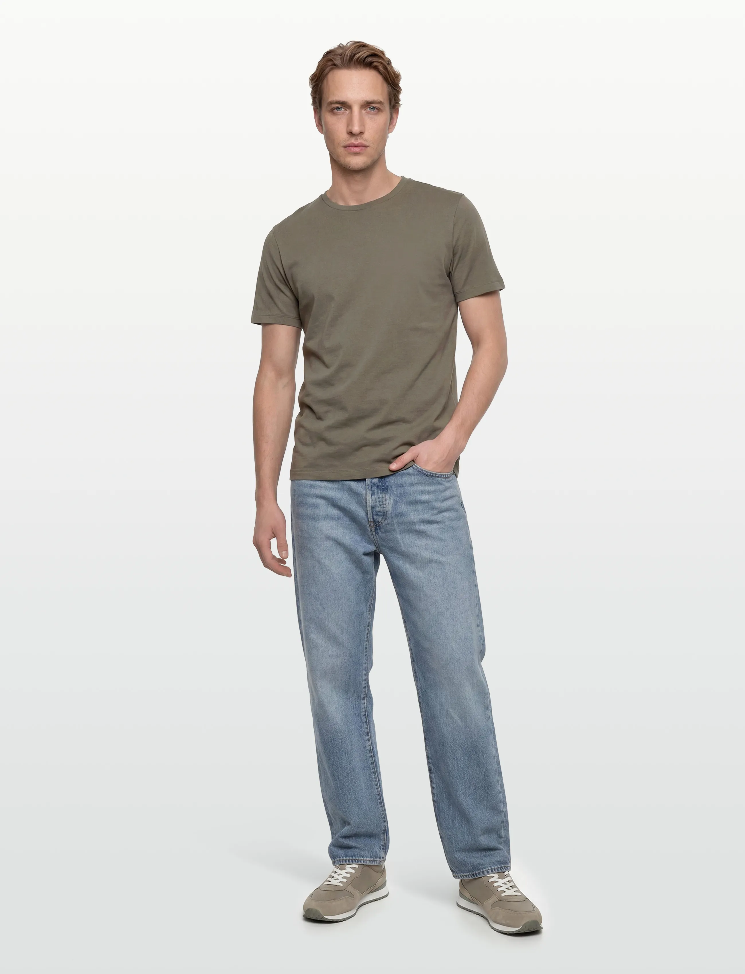 Lindbergh Black Mercerized Cotton Tee S/S, 3XL, Khaki green, T-Shirts > Kortærmede, Herre