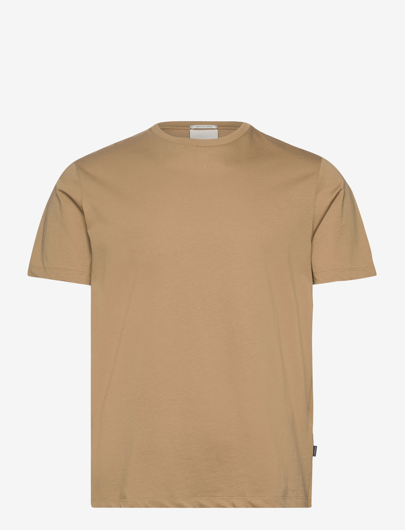 Lindbergh Black - Mercerized cotton tee S/S - short-sleeved t-shirts - dk sand - 1