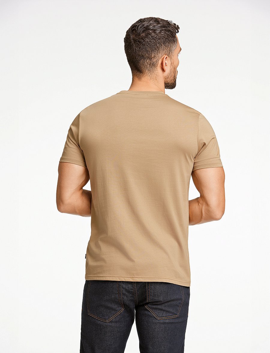Lindbergh Black - Mercerized cotton tee S/S - kurzärmelige t-shirts - dk sand - 3