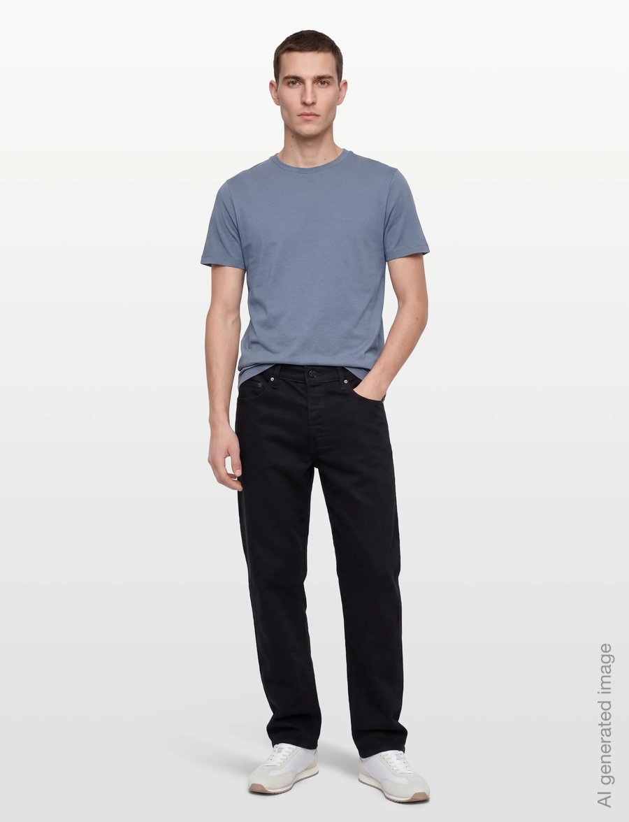 Lindbergh Black - Mercerized cotton tee S/S - kurzärmelige t-shirts - dusty blue - 0