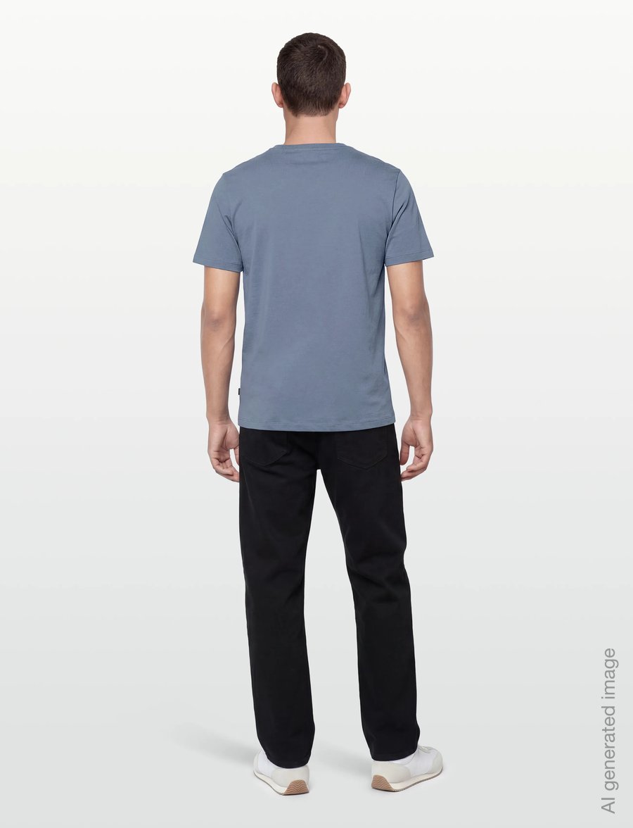 Lindbergh Black - Mercerized cotton tee S/S - kurzärmelige t-shirts - dusty blue - 4