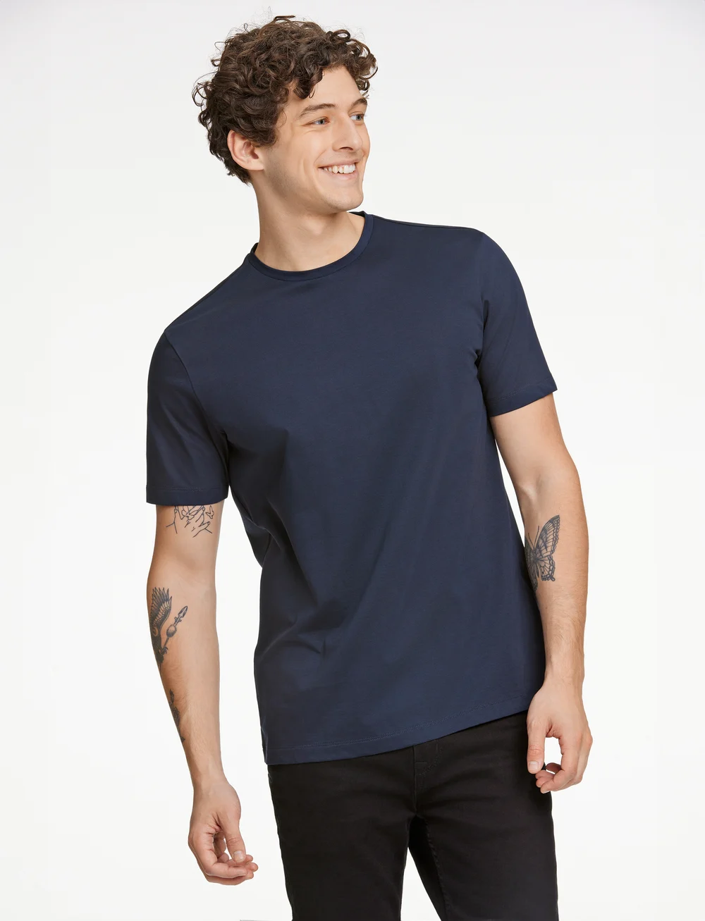 Lindbergh Black - Mercerized cotton tee S/S - kortärmade t-shirts - navy - 0