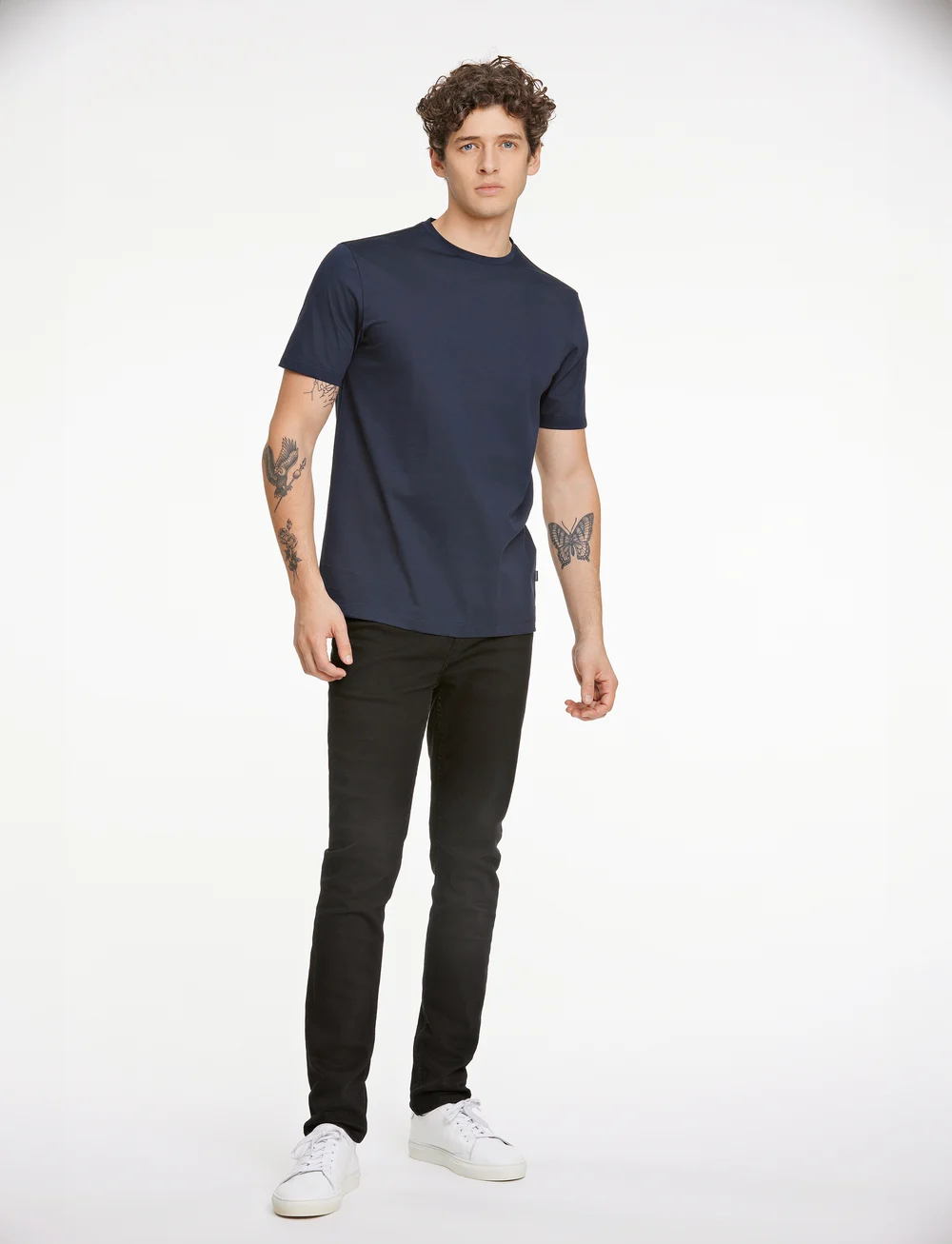 Lindbergh Black - Mercerized cotton tee S/S - kortärmade t-shirts - navy - 4