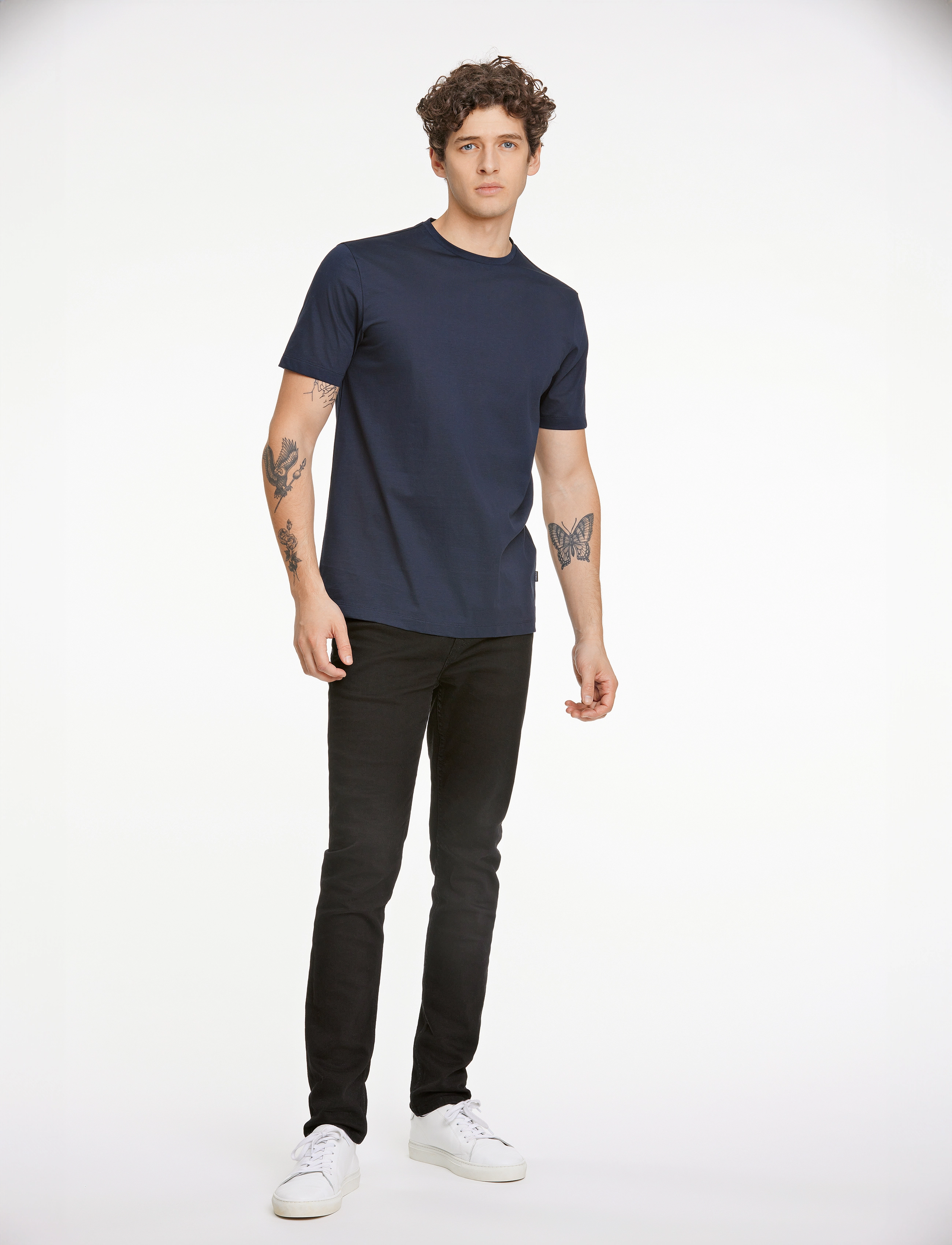 Lindbergh Black - Mercerized cotton tee S/S - kurzärmelig - navy - 4
