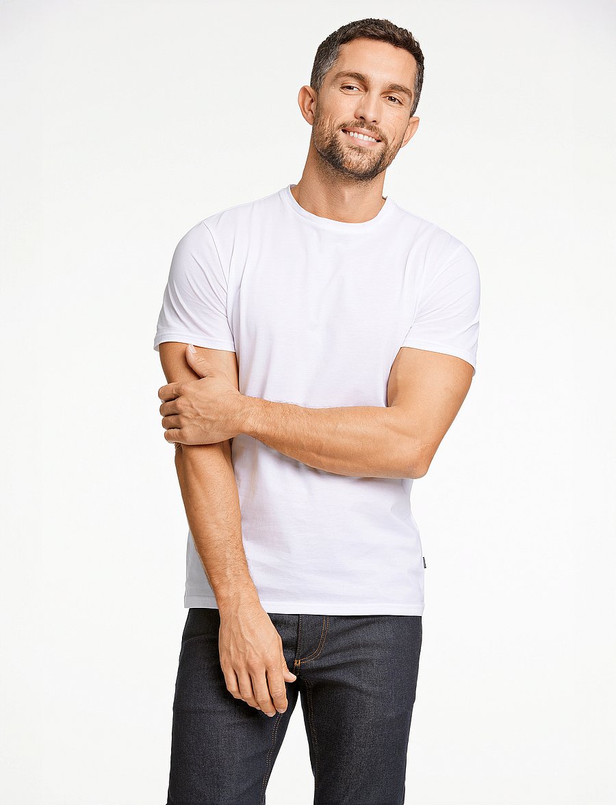 Lindbergh Black - Mercerized cotton tee S/S - kurzärmelige t-shirts - white - 0