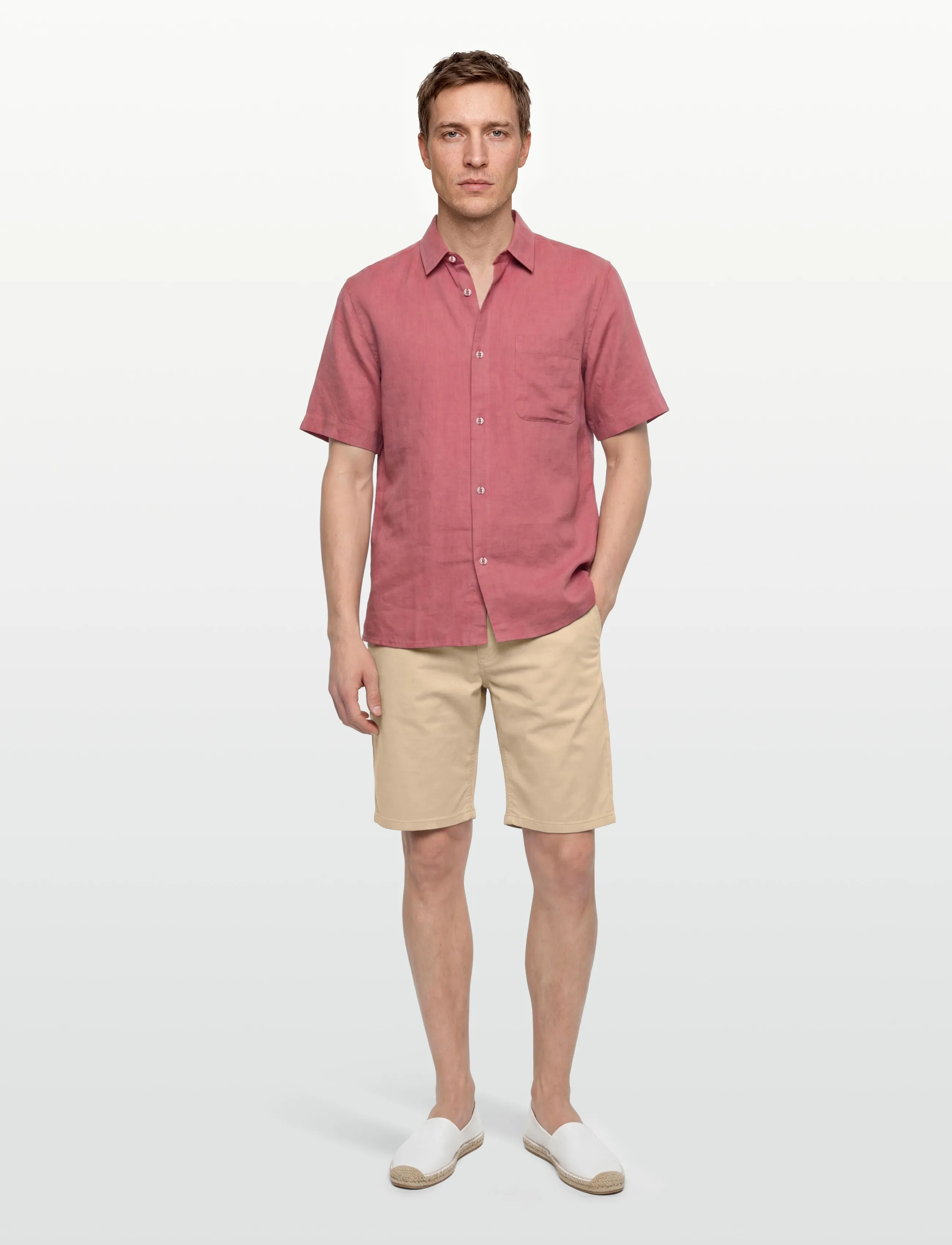 Lindbergh Black 1927: Cashmere Touch Superflex Chi, L, Shorts, Beige - Chinos Männerswear