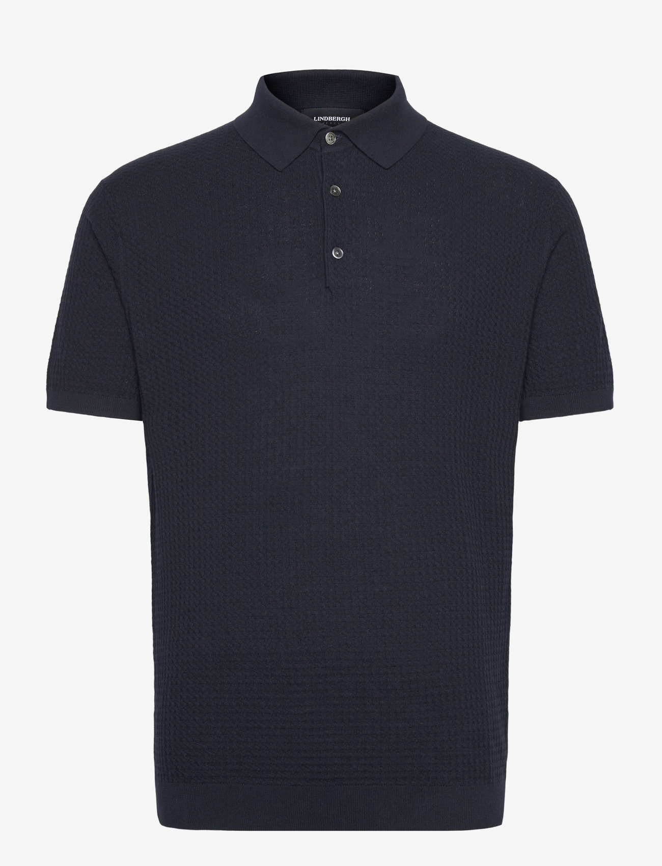 Lindbergh Black - Knitted cable polo S/S - lühikeste varrukatega polod - navy - 0