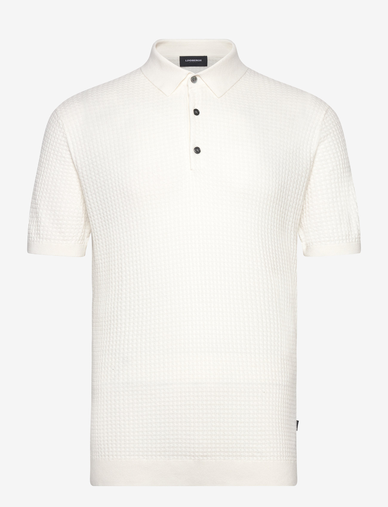 Lindbergh Black - Knitted cable polo S/S - lühikeste varrukatega polod - off white - 0