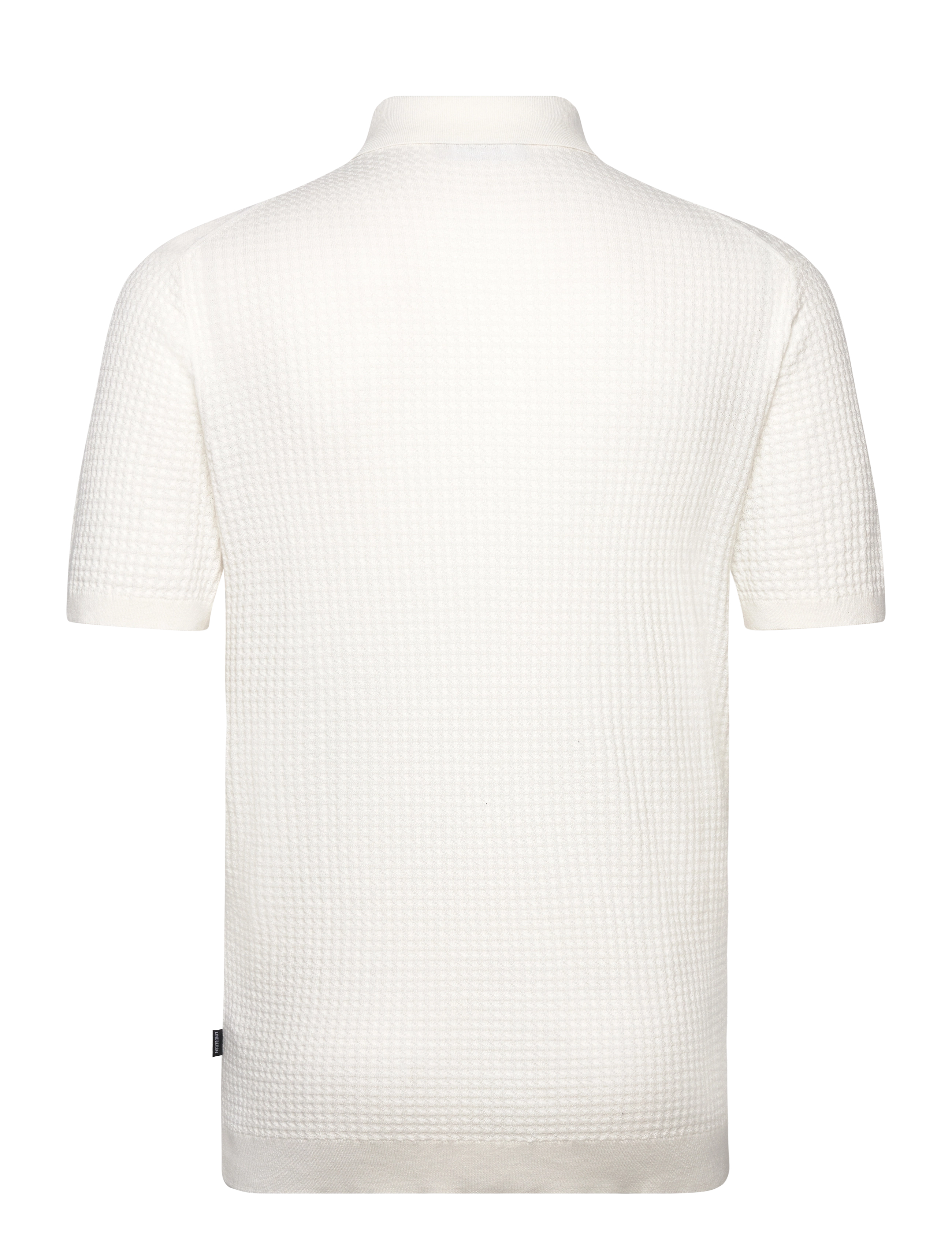 Lindbergh Black - Knitted cable polo S/S - off white - 1